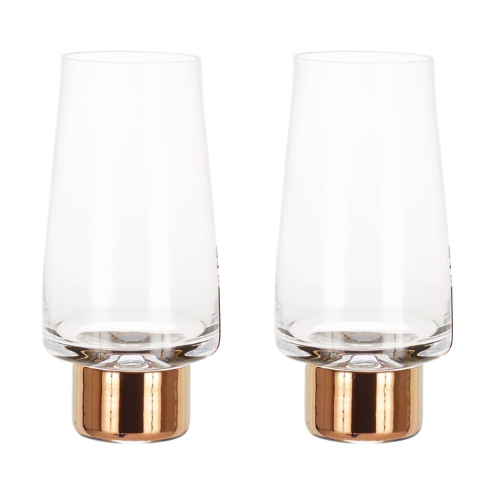 Tank High Ball drikkeglass 38 cl 2-pakning - Clear-copper - Tom Dixon