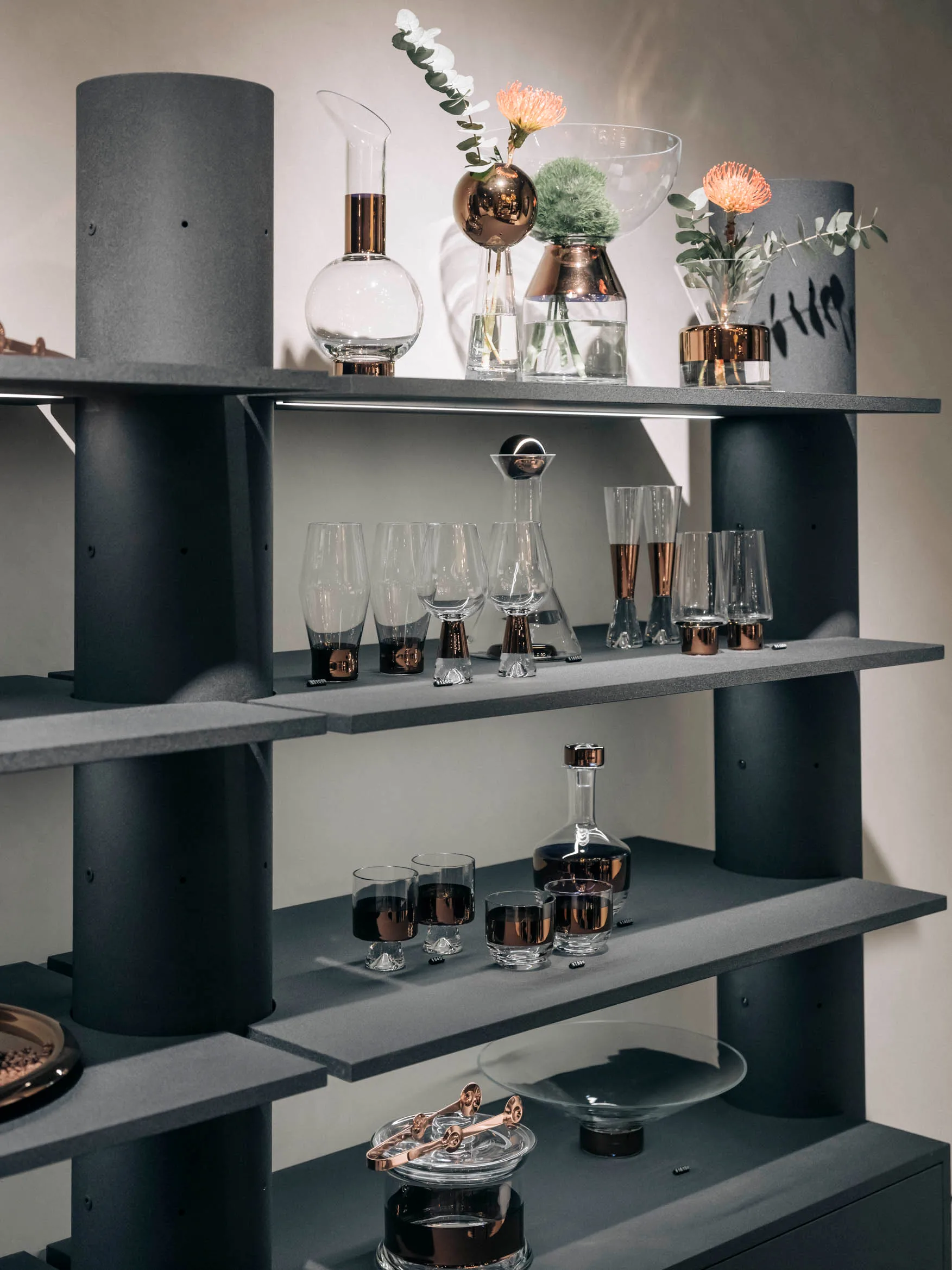 Tank High Ball drikkeglass 38 cl 2-pakning, Clear-copper Tom Dixon