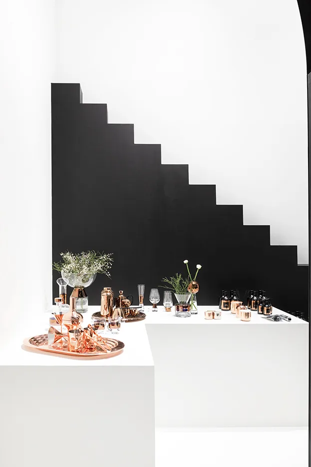 Tank High Ball drikkeglass 38 cl 2-pakning, Clear-copper Tom Dixon