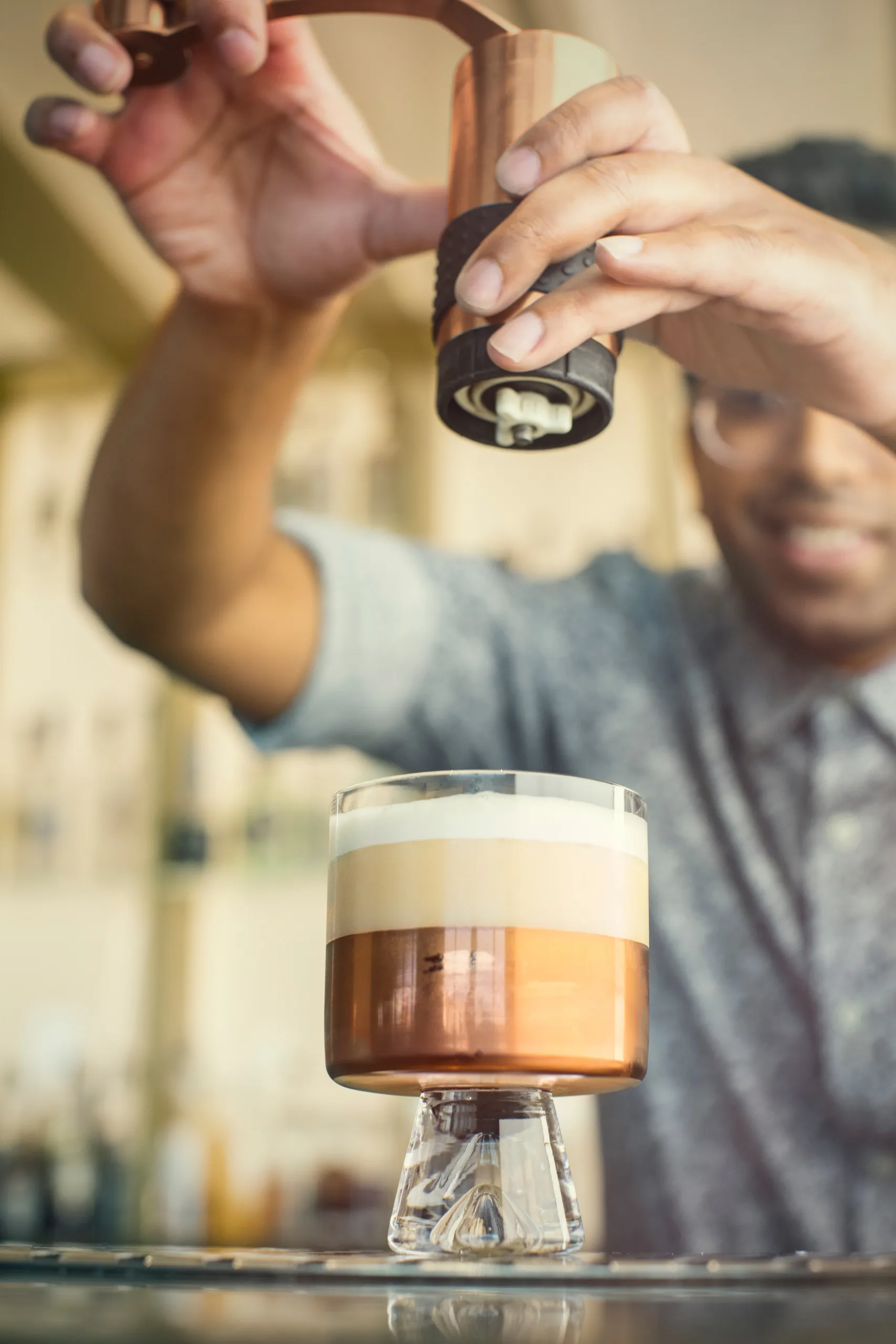 Tank Low Ball drikkeglass 24 cl 2-pakning, Clear-copper Tom Dixon