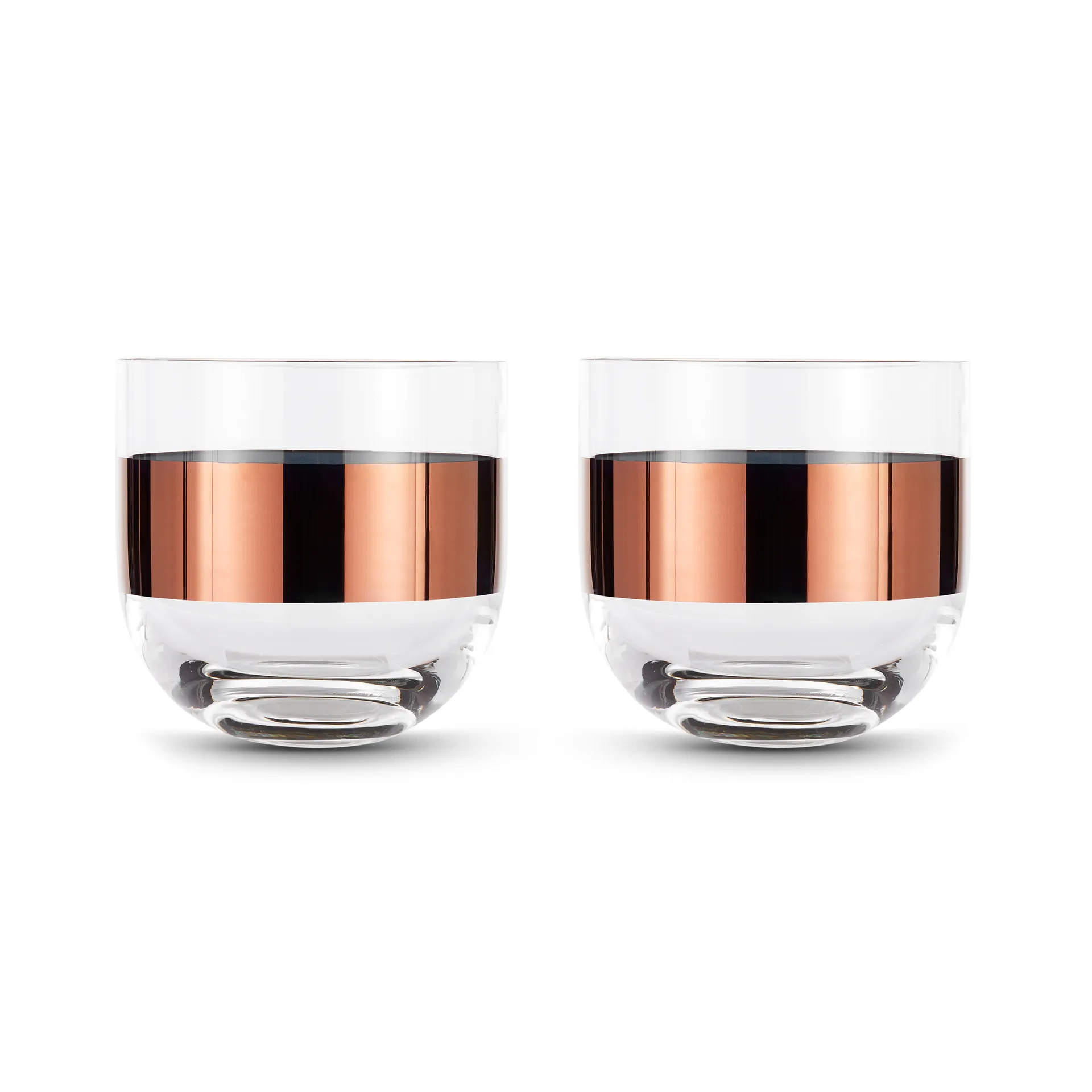 Tank whiskyglass 30 cl 2-pack, Clear-copper Tom Dixon