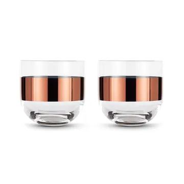 Tank whiskyglass 30 cl 2-pack - Clear-copper - Tom Dixon