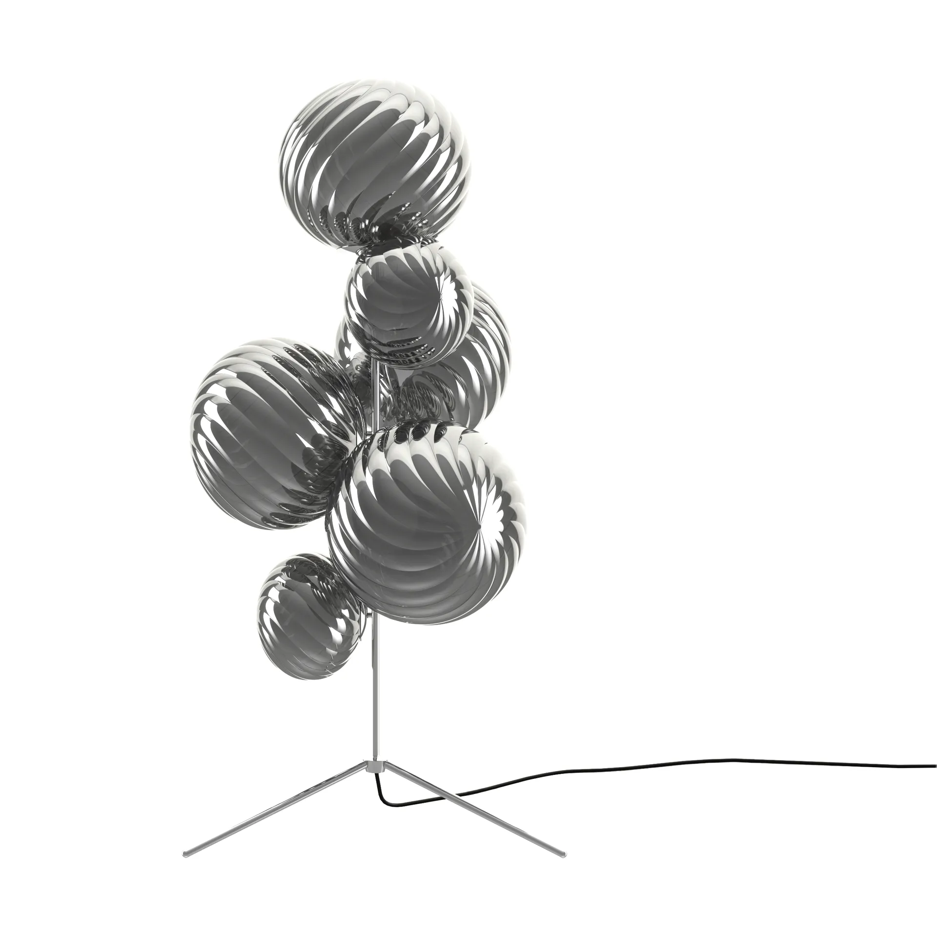 Whirl chandelier gulvlampe, Silver Tom Dixon