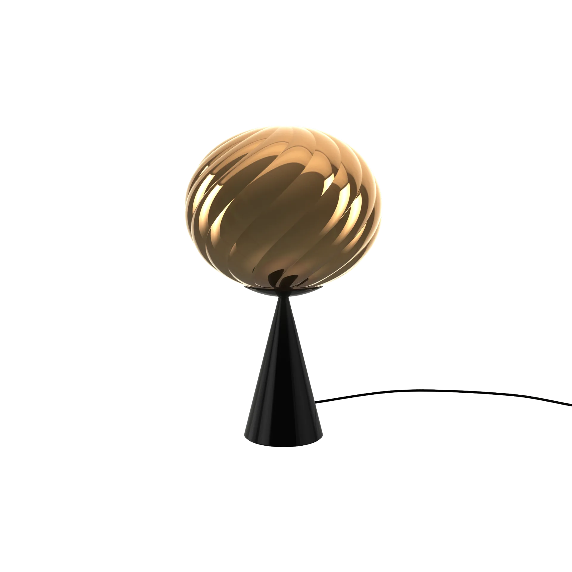 Whirl cone fat bordlampe, Gold-black Tom Dixon
