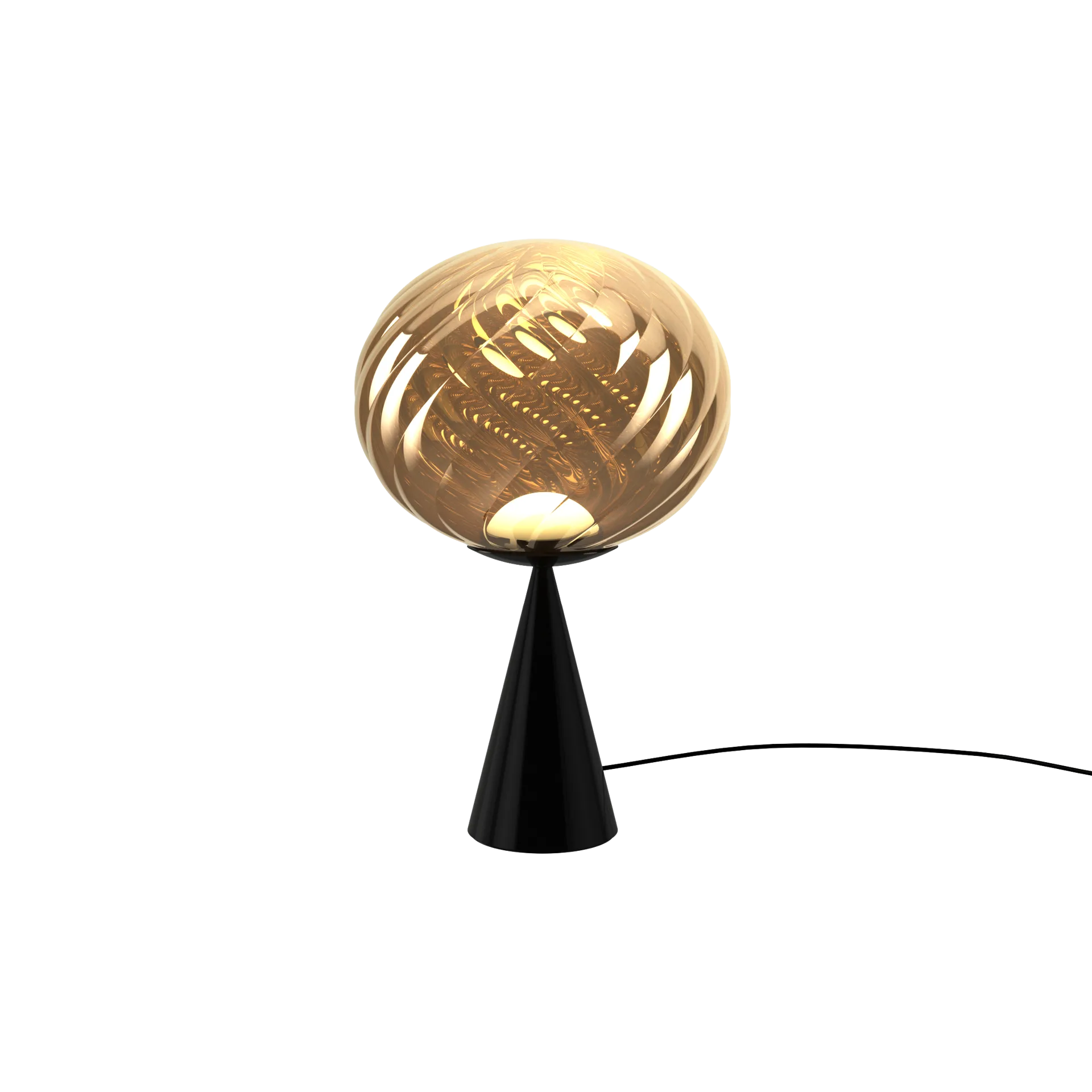 Whirl cone fat bordlampe, Gold-black Tom Dixon