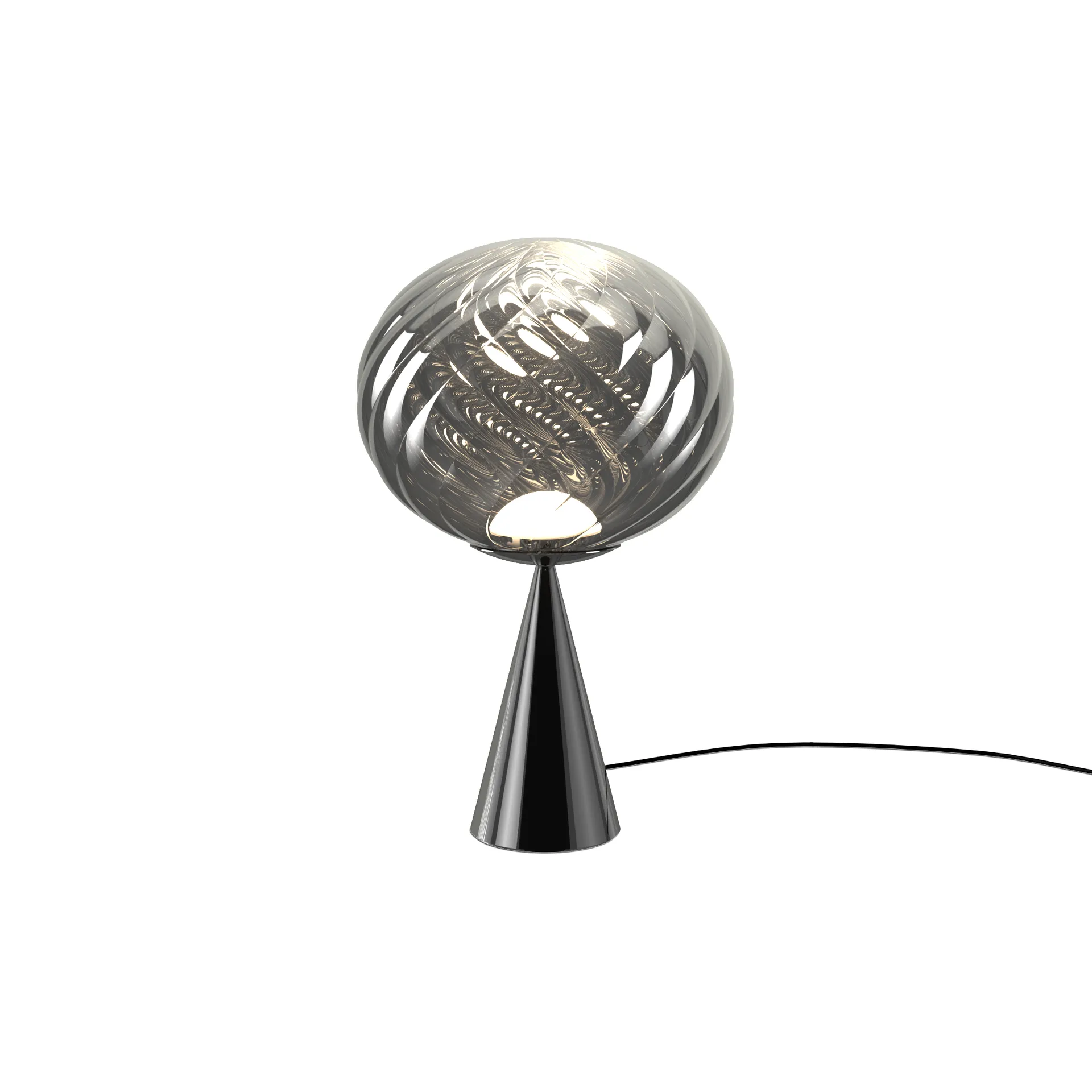 Whirl cone fat bordlampe, Silver-black Tom Dixon