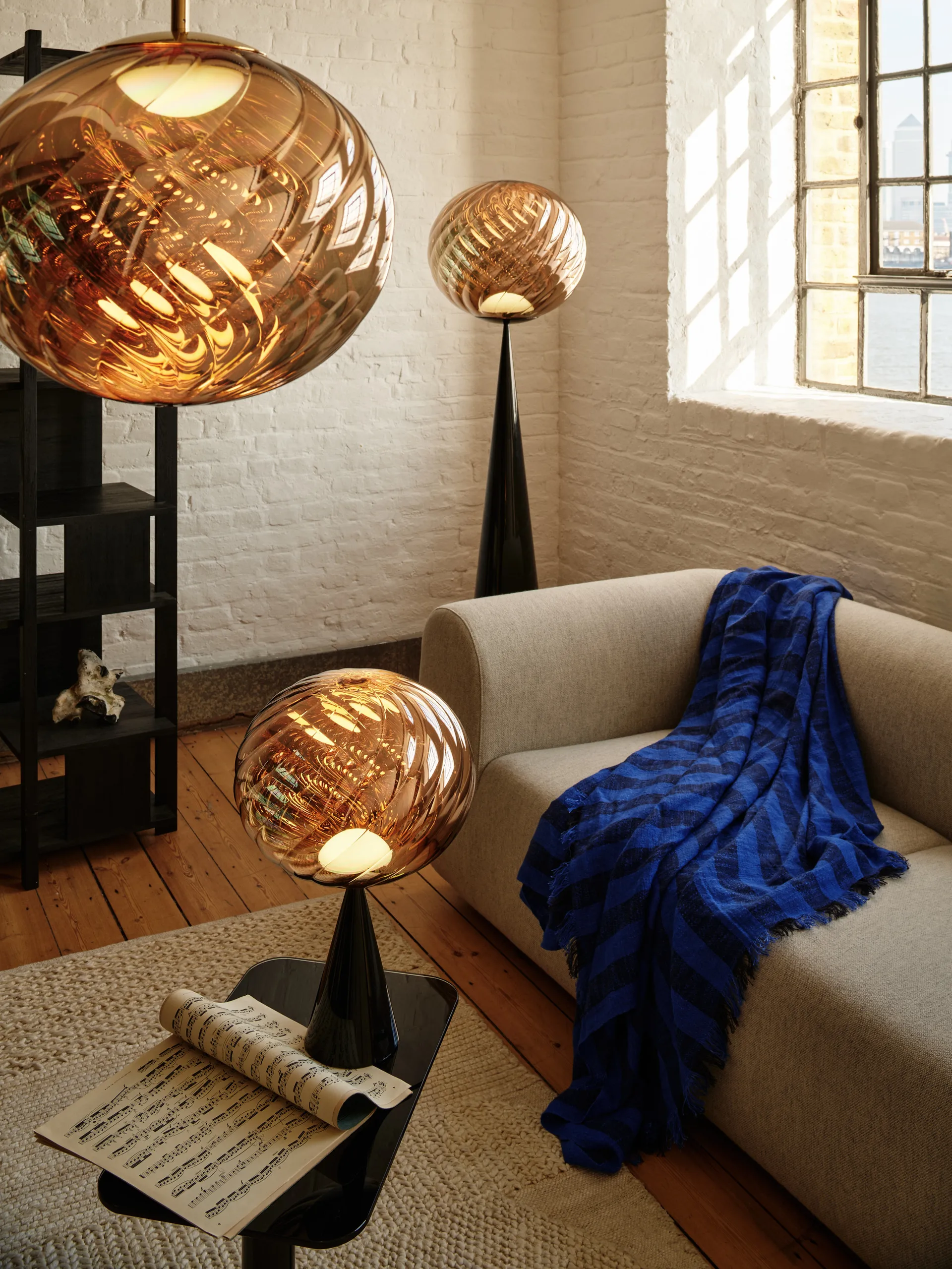 Whirl pendel Ø30 cm, Gold Tom Dixon