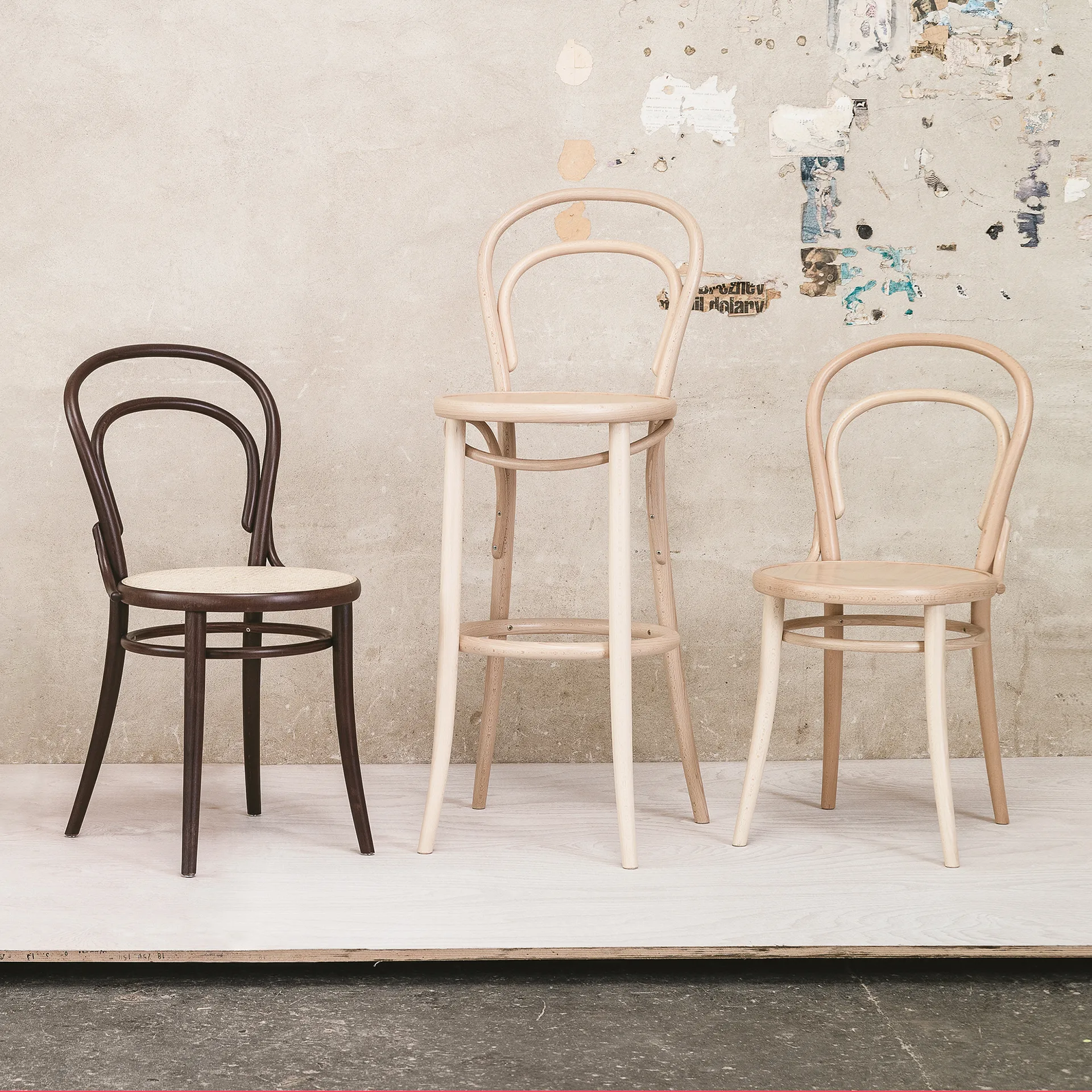 Ton no.14 stol, Bøk klarlakk-New Finérsete TON