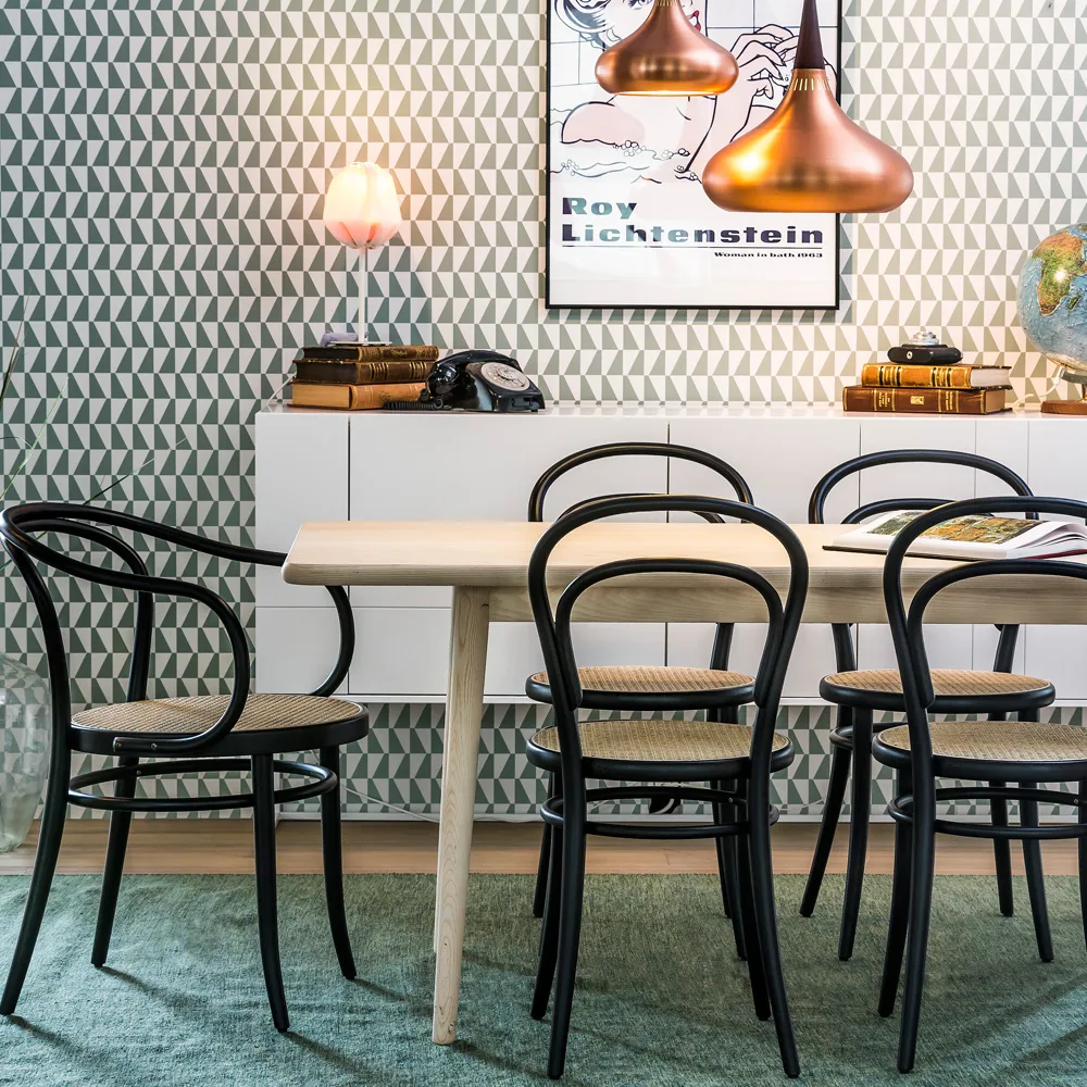 Ton no.30 karmstol rottingsete, Hvitbeiset B20-New Rotting TON