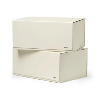 Pac box oppbevaringsboks - Off-white, medium 30x13,5x22 cm, 2-pakning - TÔNN furniture