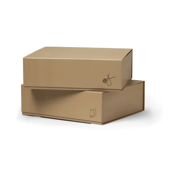 Pac box oppbevaringsboks - TÔNN x MAJASBOK Mocca, 32,5x10,5x30 cm, 2-pakning - TÔNN furniture