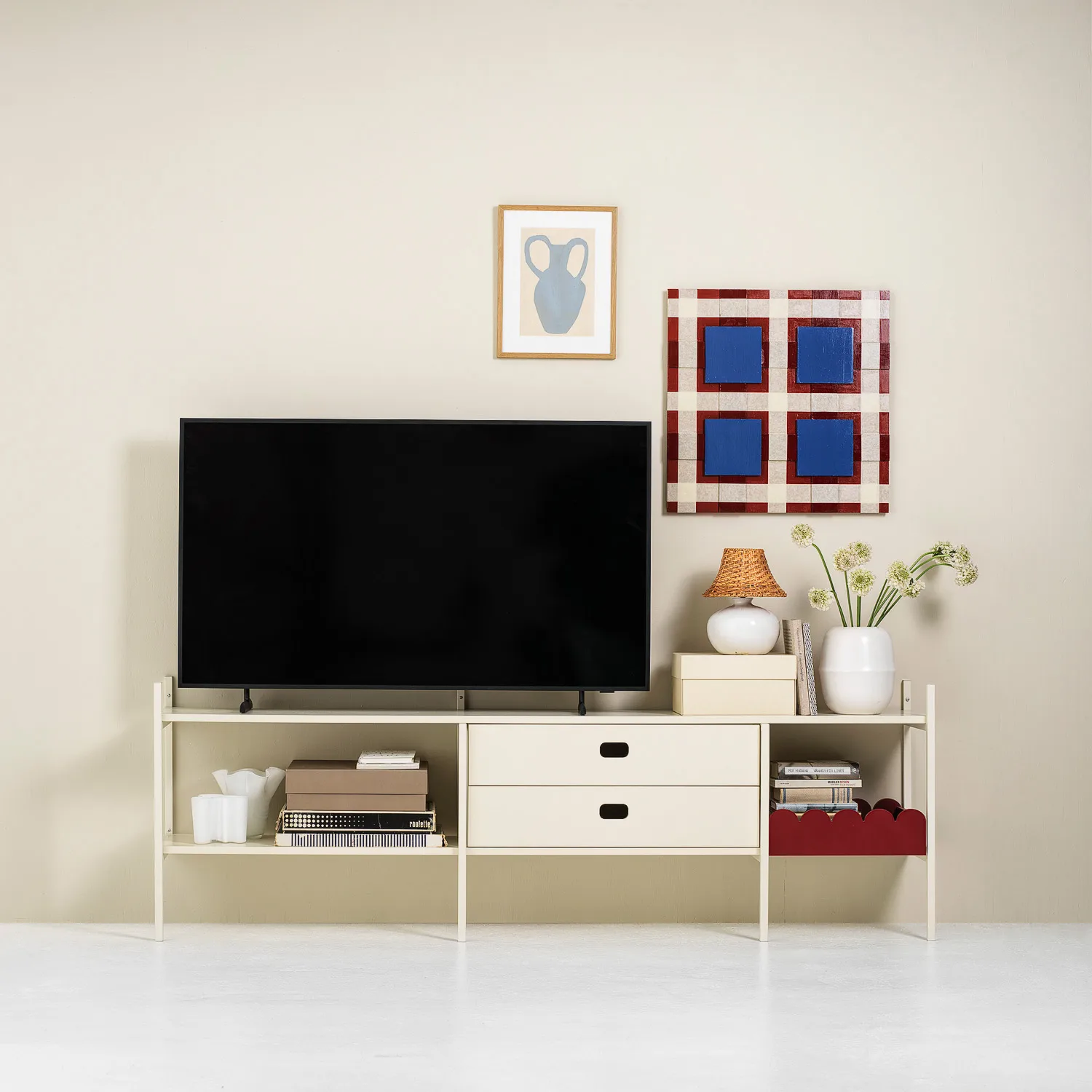 Portal TV-benk 201 cm - Off-white,  TÔNN furniture