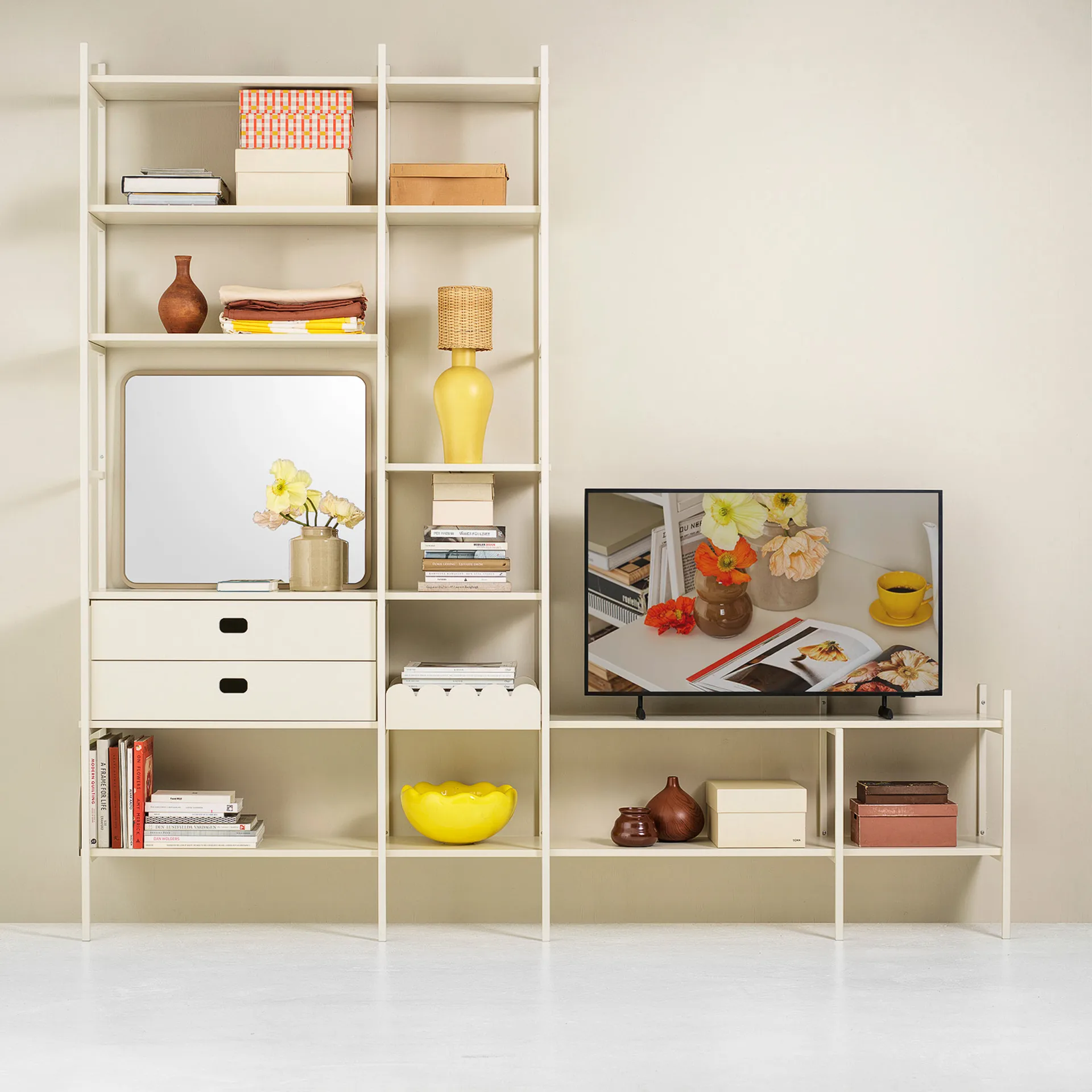 Portal TV-hylle, Off white, 244 cm,  TÔNN furniture