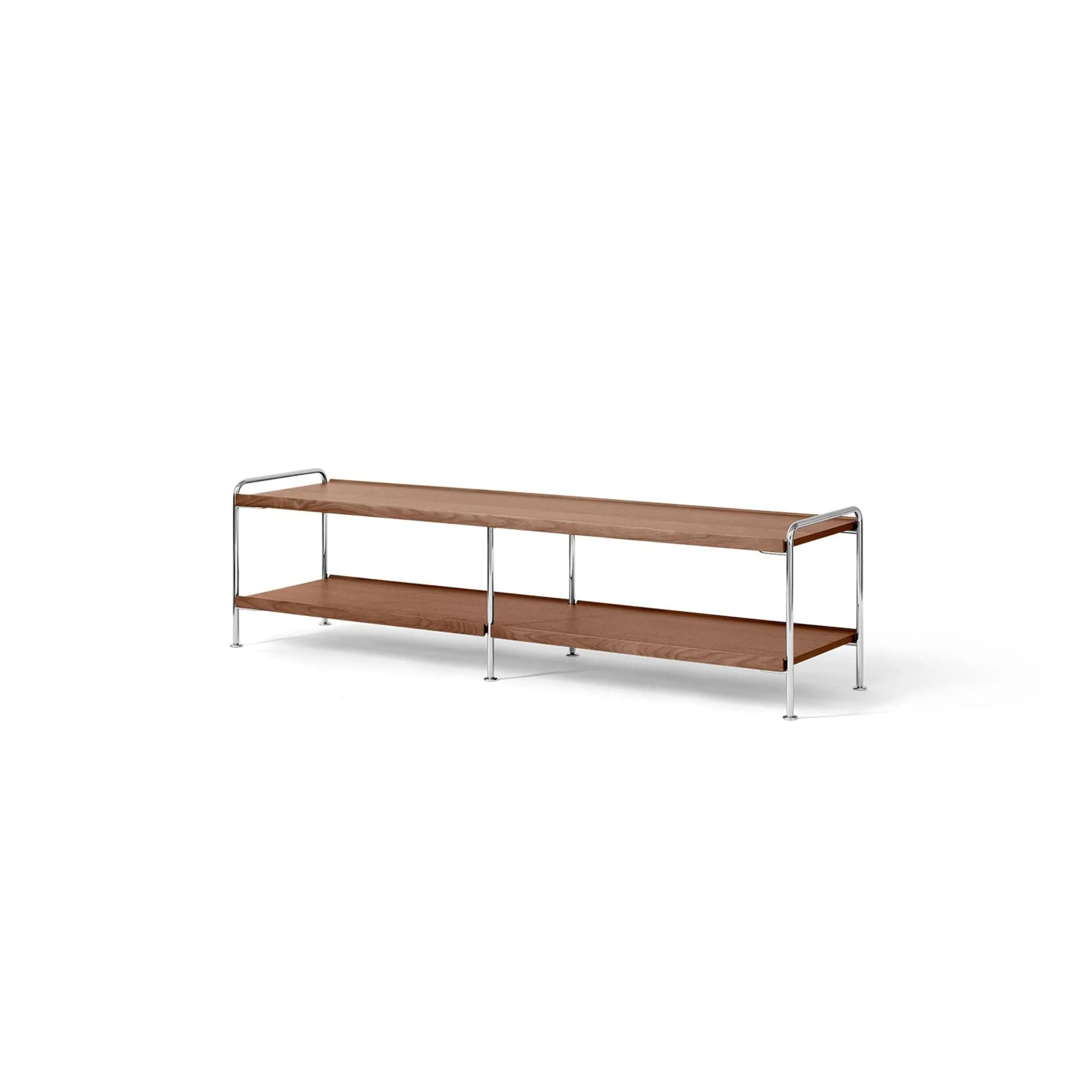 Alima NDS4 konsollhylle, Lakkert valnøtt-krom, 162x42x38 cm &Tradition