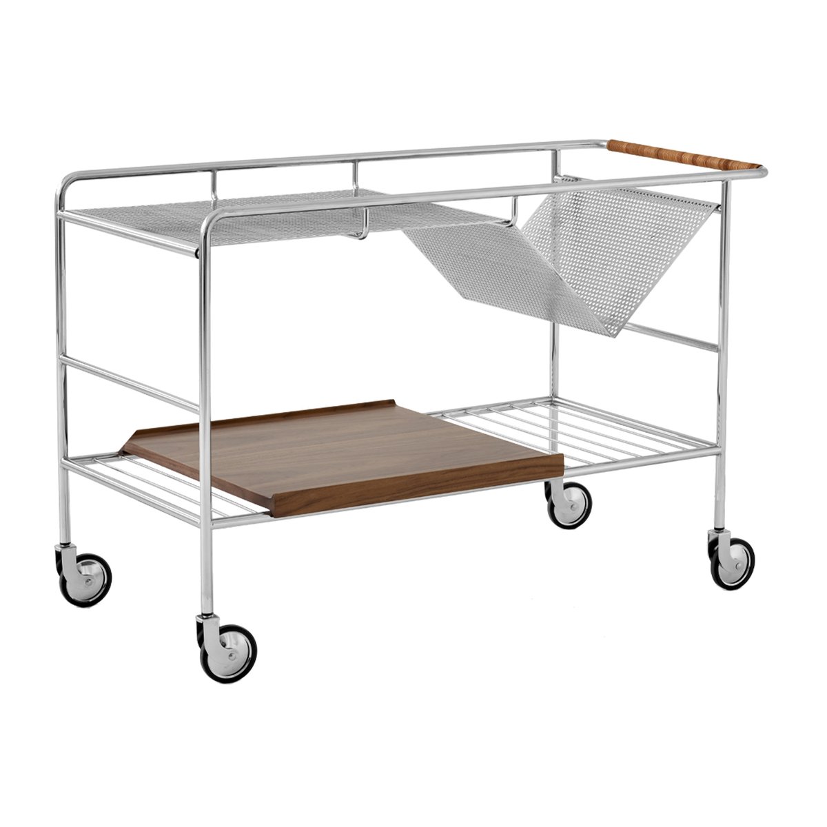 &Tradition Alima oppbevaringsvogn lakkert valnøtt Chrome & lacquered walnut