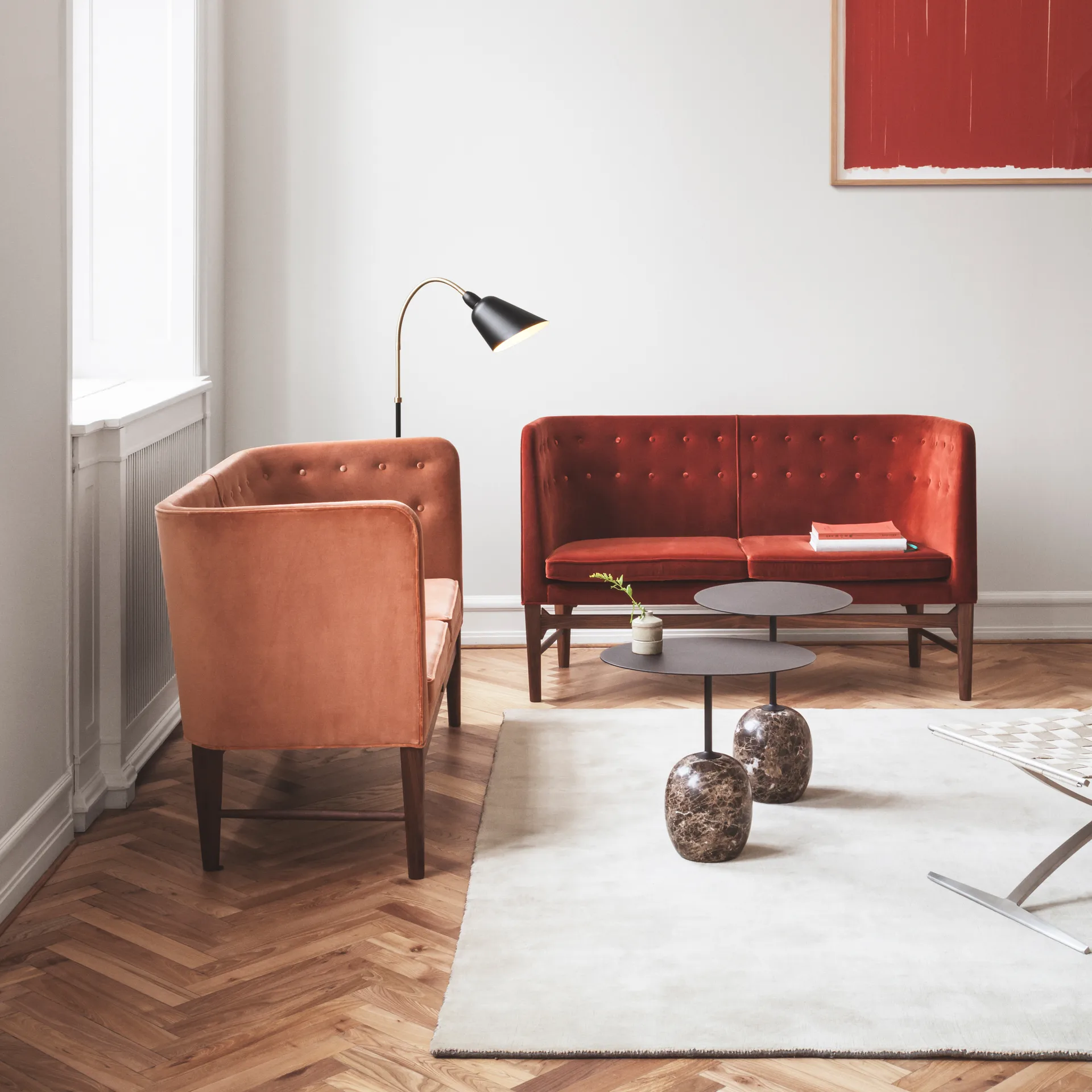 Bellevue AJ7 gulvlampe, Svart-messing &Tradition