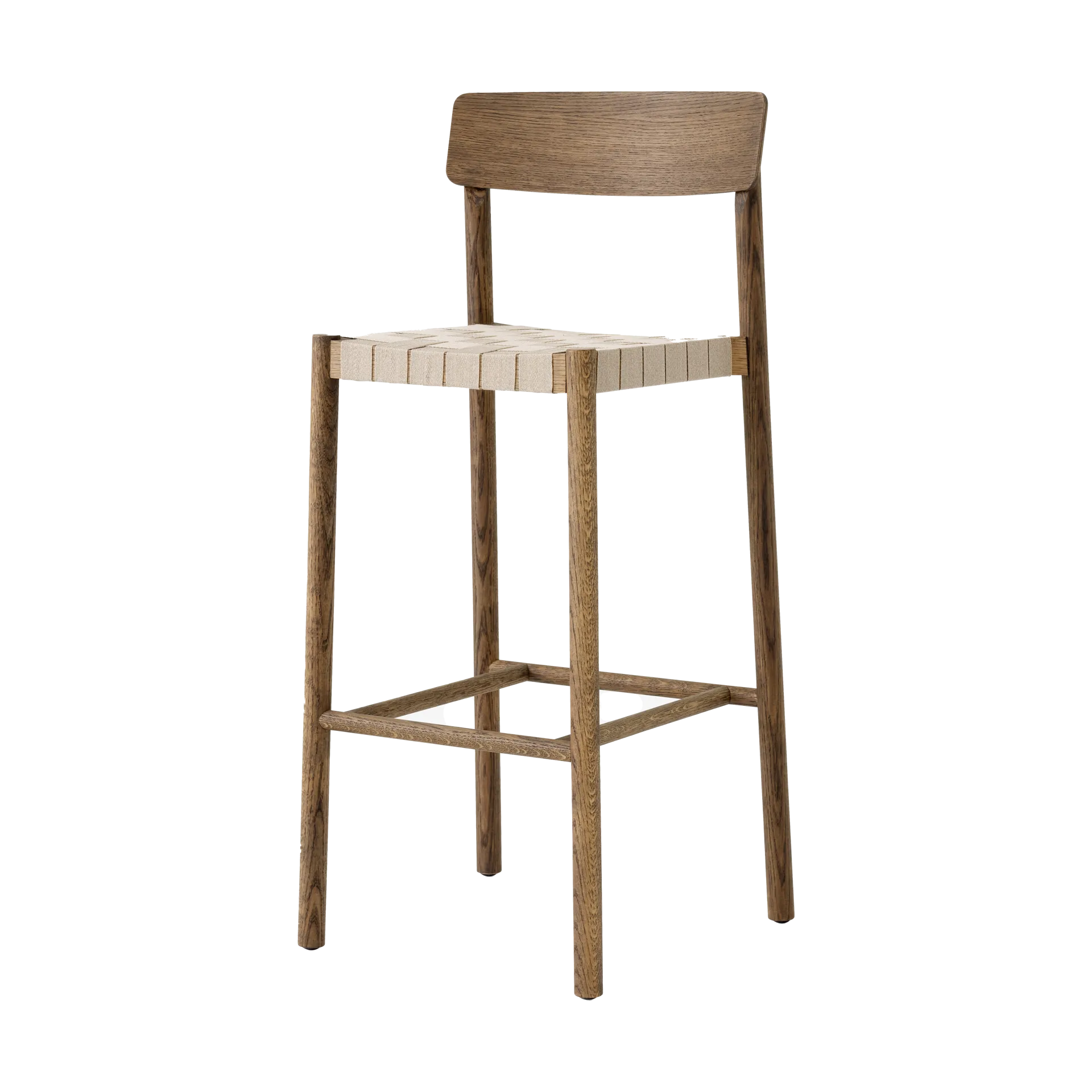Betty TK15 Bar Chair barkrakk 75 cm, Røkt eik-naturfarget lin &Tradition
