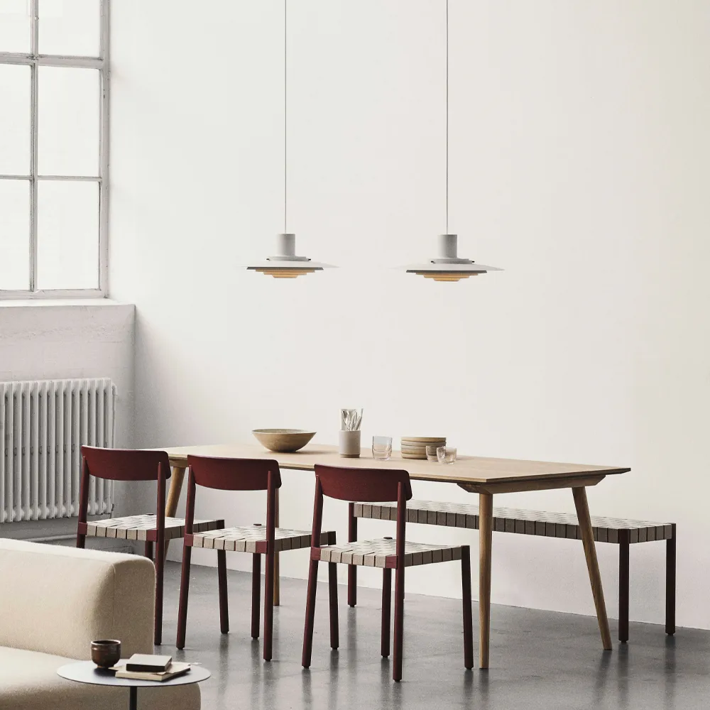 Betty TK5 benk, Oak, naturflettet linstråsete &Tradition