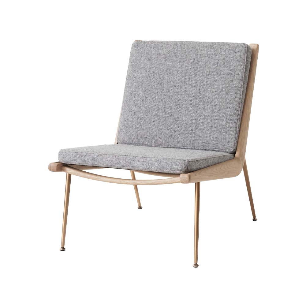 &Tradition Boomerang HM1 lenestol tekstil hallingdal 130 grå, hvitoljet eikeben