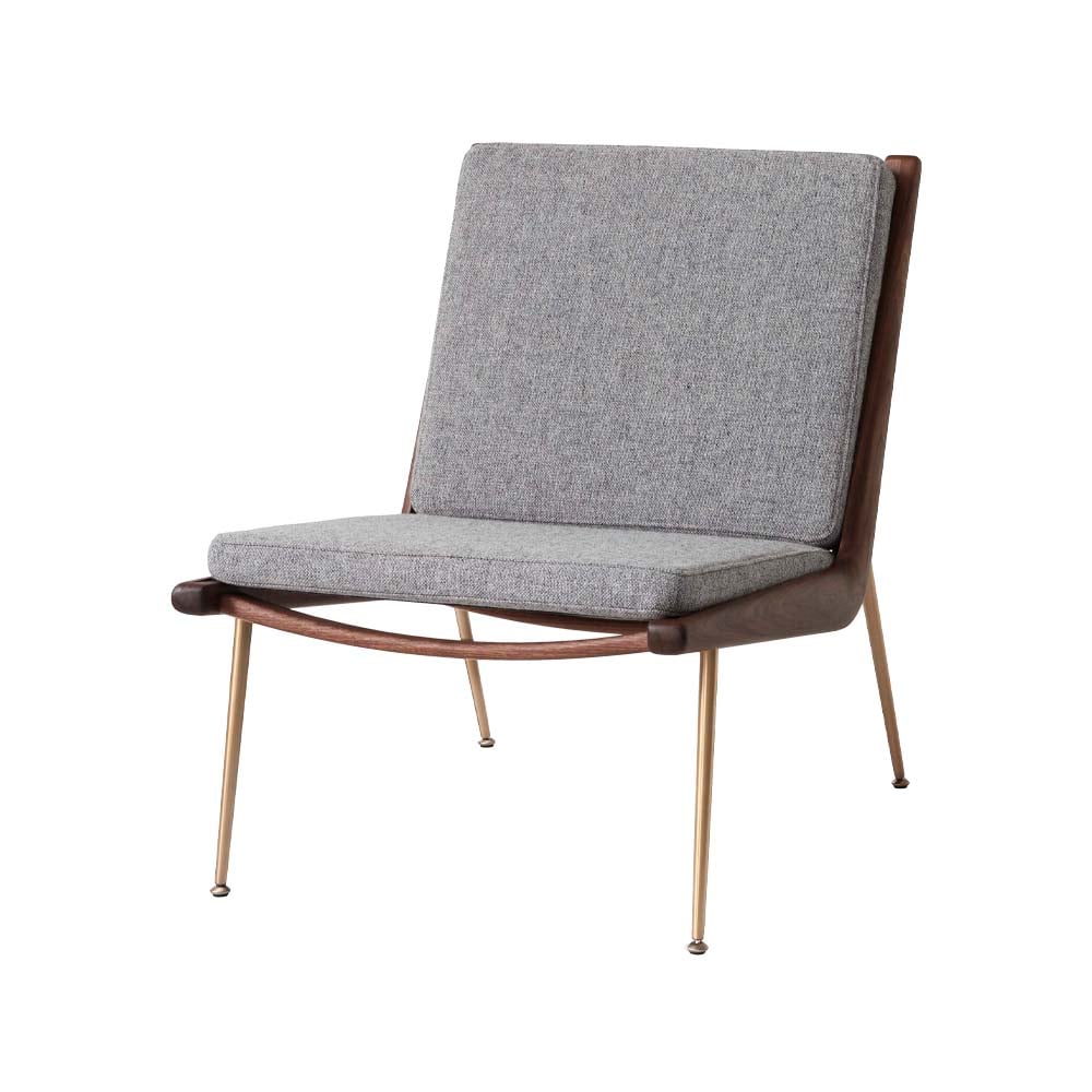 &Tradition Boomerang HM1 lenestol Tekstil hallingdal 130 grå, oljede valnøttben