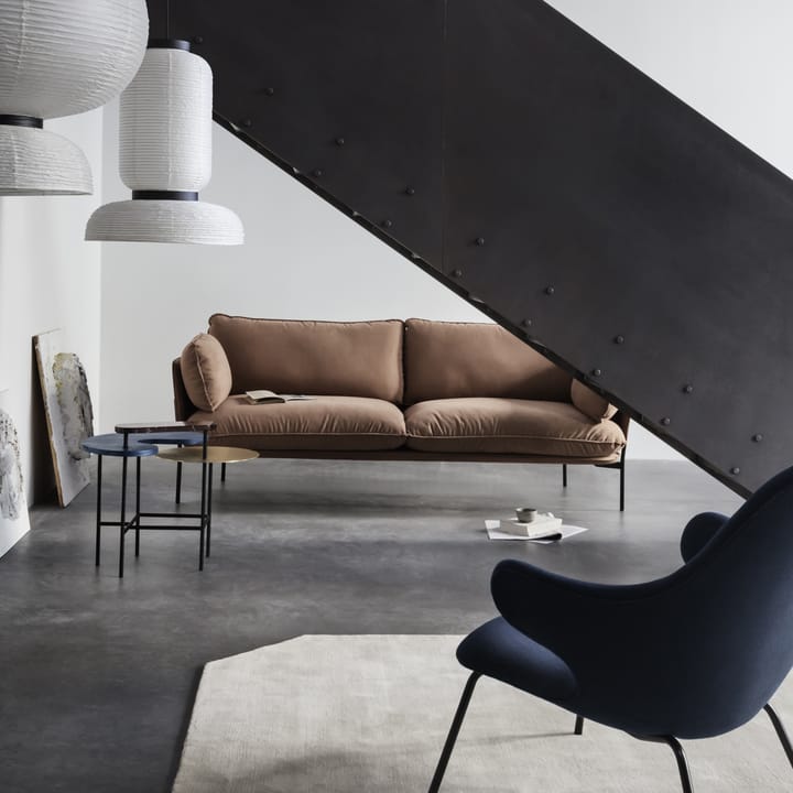 Catch JH14 loungestol, tekstil hallingdal 110 grey, sortlakkert stålunderstell &Tradition