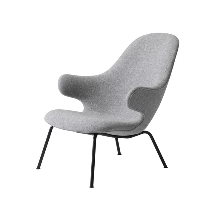 Catch JH14 loungestol, tekstil hallingdal 110 grey, sortlakkert stålunderstell &Tradition