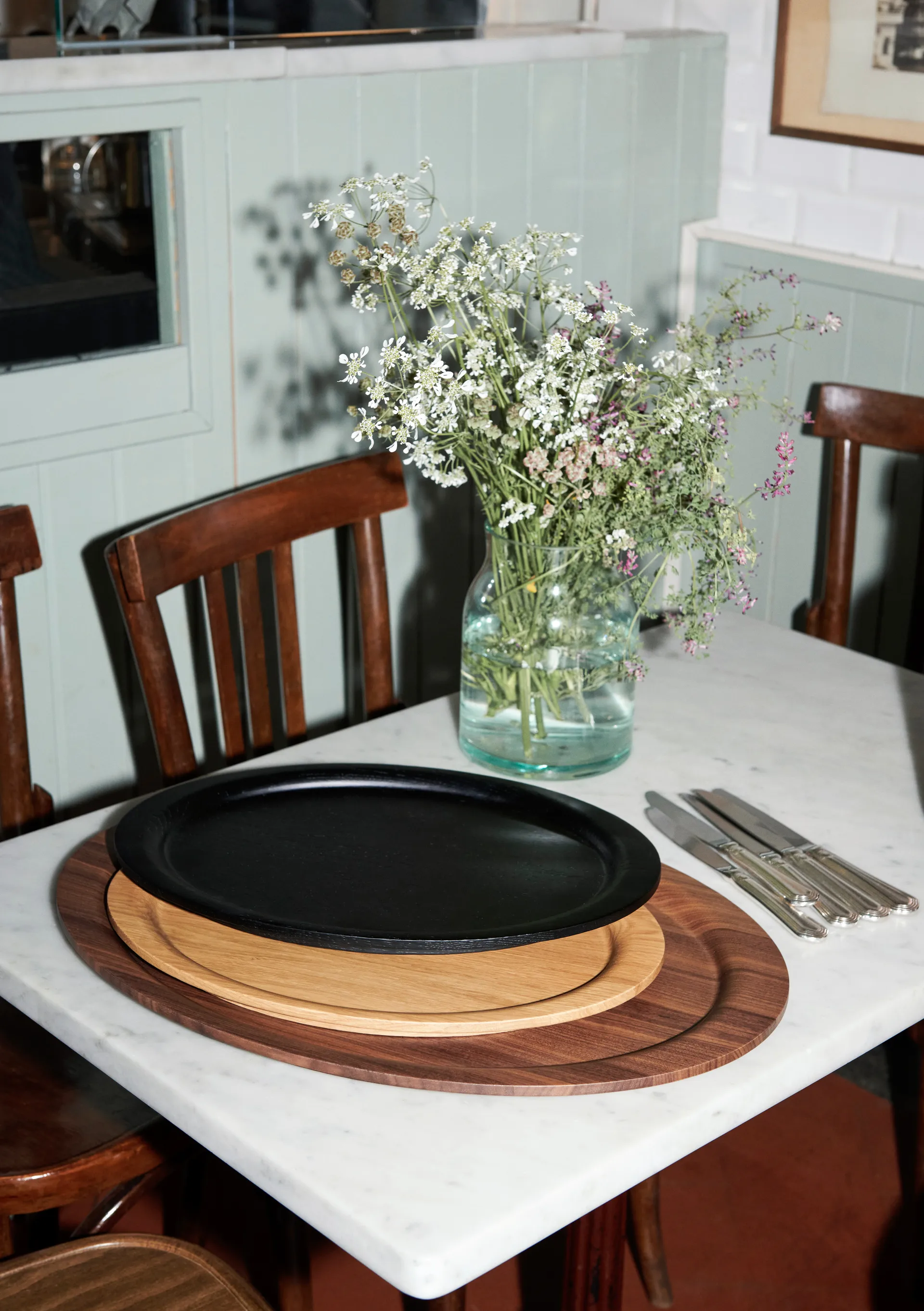 Collect SC65 brett 38 cm, Black Stained Oak &Tradition