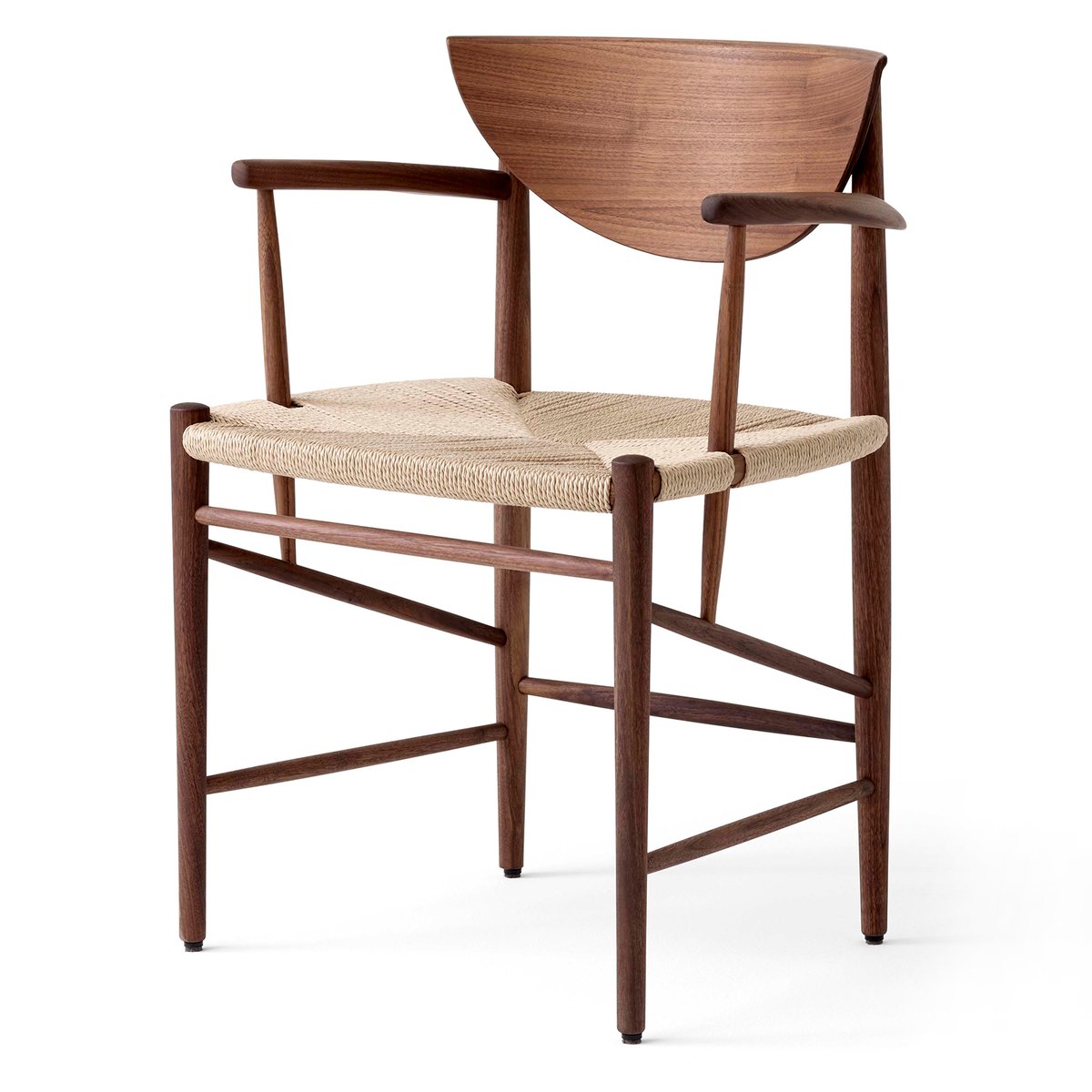 &Tradition - Drawn HM4 - Natural Paper Cord/Oiled Walnut - Spisestoler - Hvidt & Mølgaard - Tre farget - Papir/Tre