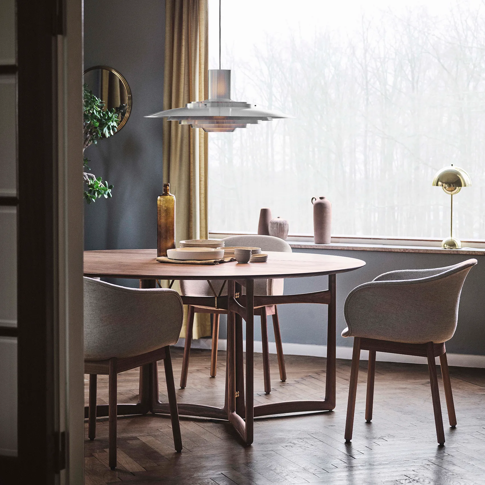 Drop Leaf spisebord HM6, Valnøtt &Tradition