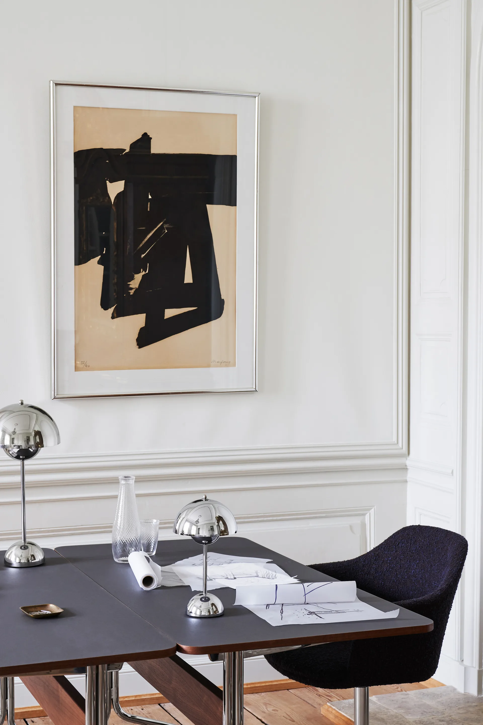 Flowerpot portable bordlampe VP9, Chrome &Tradition