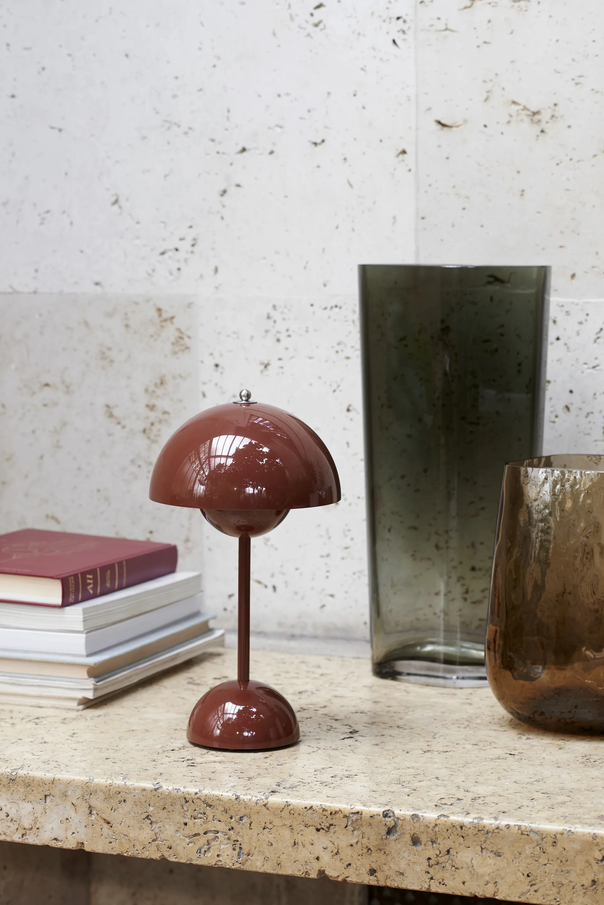 Flowerpot portable bordlampe VP9, Red brown &Tradition