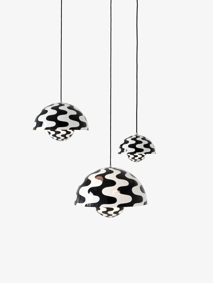 FlowerPot VP1 pendel, Black-white pattern &Tradition