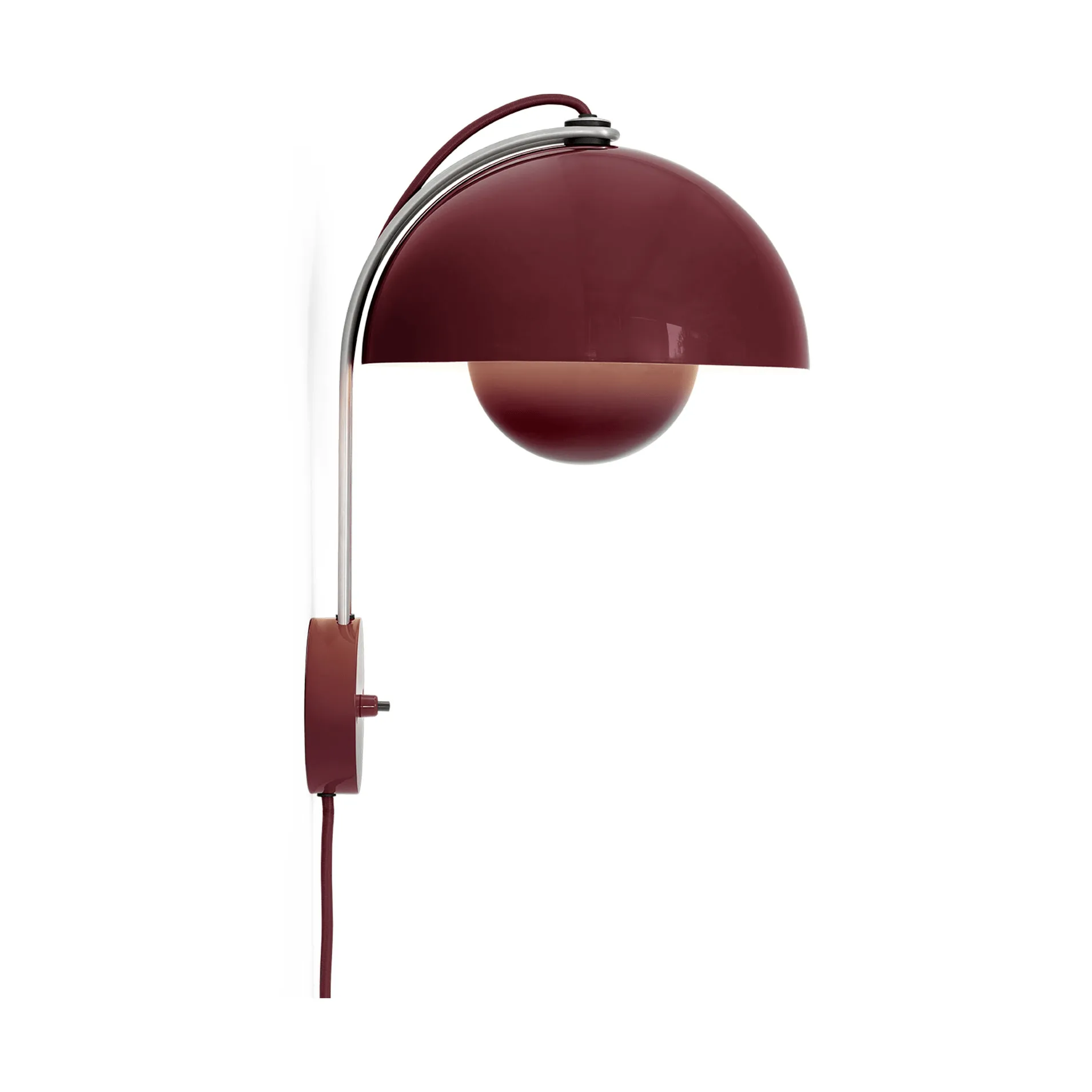 Flowerpot VP8 vegglampe, Dark plum &Tradition