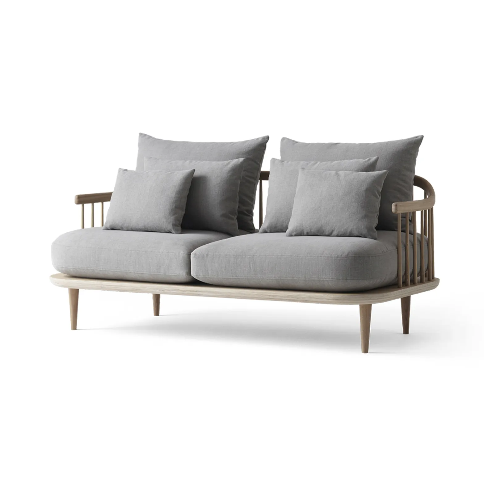 Fly SC2 sofa, Tekstil hot madison 094 lysegrå, hvitoljet eik &Tradition