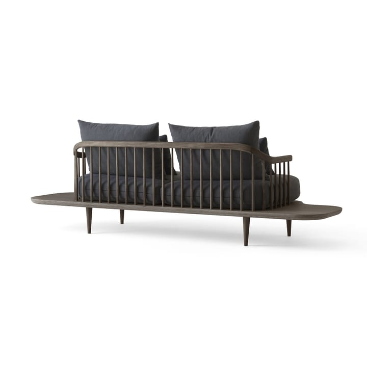 Fly SC3 sofa, Tekstil hot madison 093 mørkegrå, røykoljet eikestativ og sidebord &Tradition