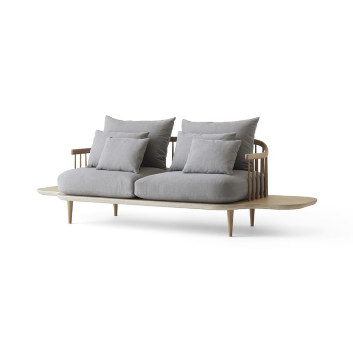 Fly SC3 sofa - Tekstil hot madison 094 lysegrå, hvitoljet eikestativ og sidebord - &Tradition