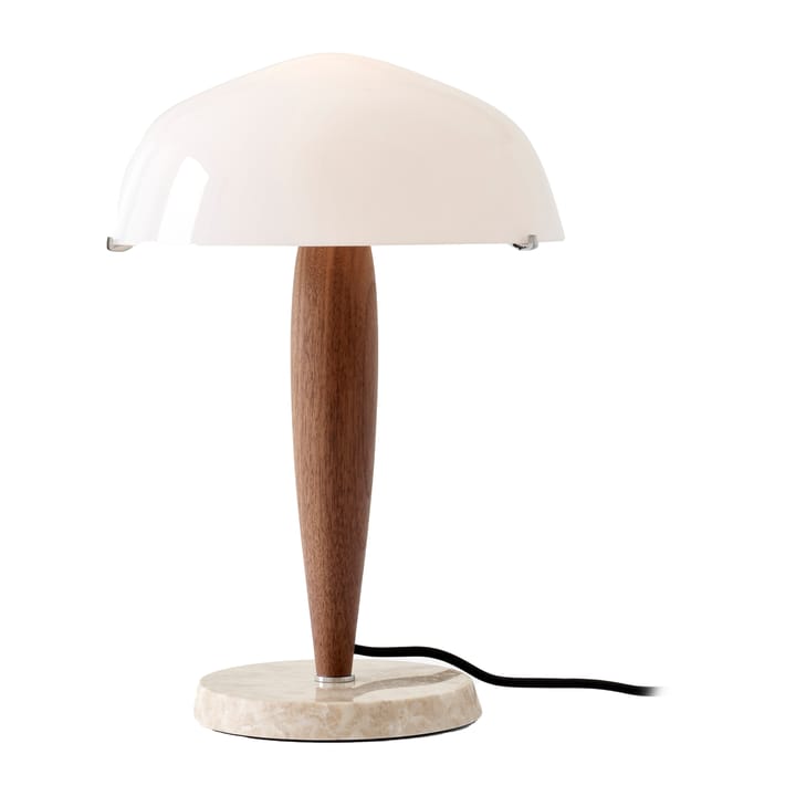 Herman SHY3 bordlampe - walnut & cream marble, tekstilledning - &Tradition