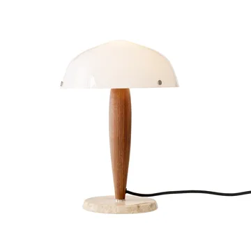 Herman SHY3 bordlampe - walnut & cream marble, tekstilledning - &Tradition
