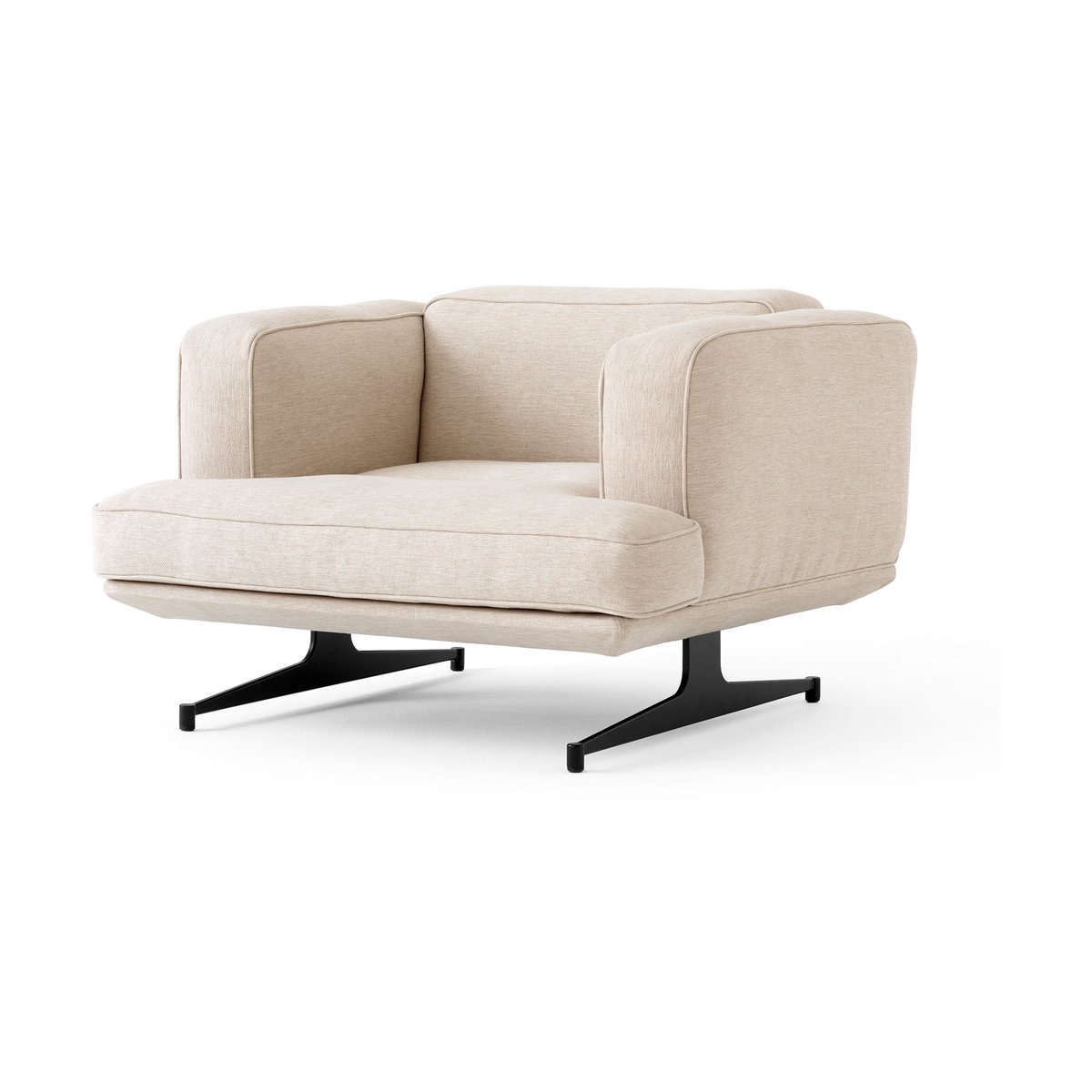 &Tradition - Inland AV21 1-seters sofa varm svart ben clay 0011 - Lenestoler - Beige - Metall/Tre/Tekstilmateriale/Skum/Plast