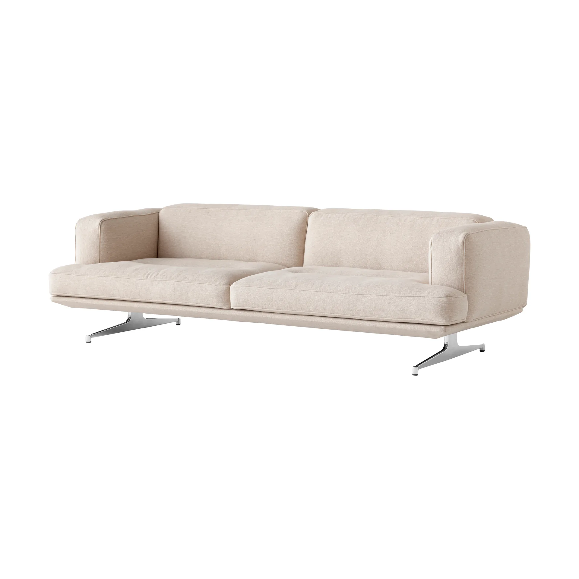 Inland AV23 3-seters sofa, Clay 0011-polished aluminium &Tradition