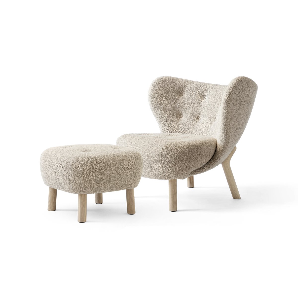 Bilde av &Tradition Little Petra VB1 lenestol inkl. pouf ATD1 Hvitoljet eik-Karakorum