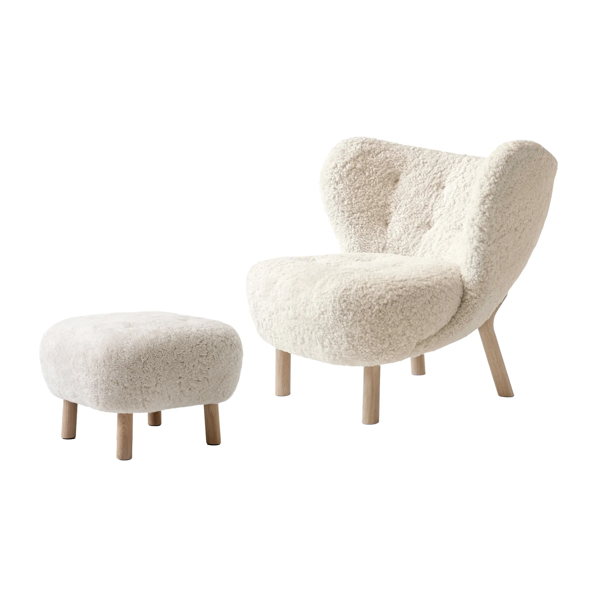 Little Petra VB1 lenestol inkl. pouf ATD1, Hvitoljet eik-Moonlight &Tradition