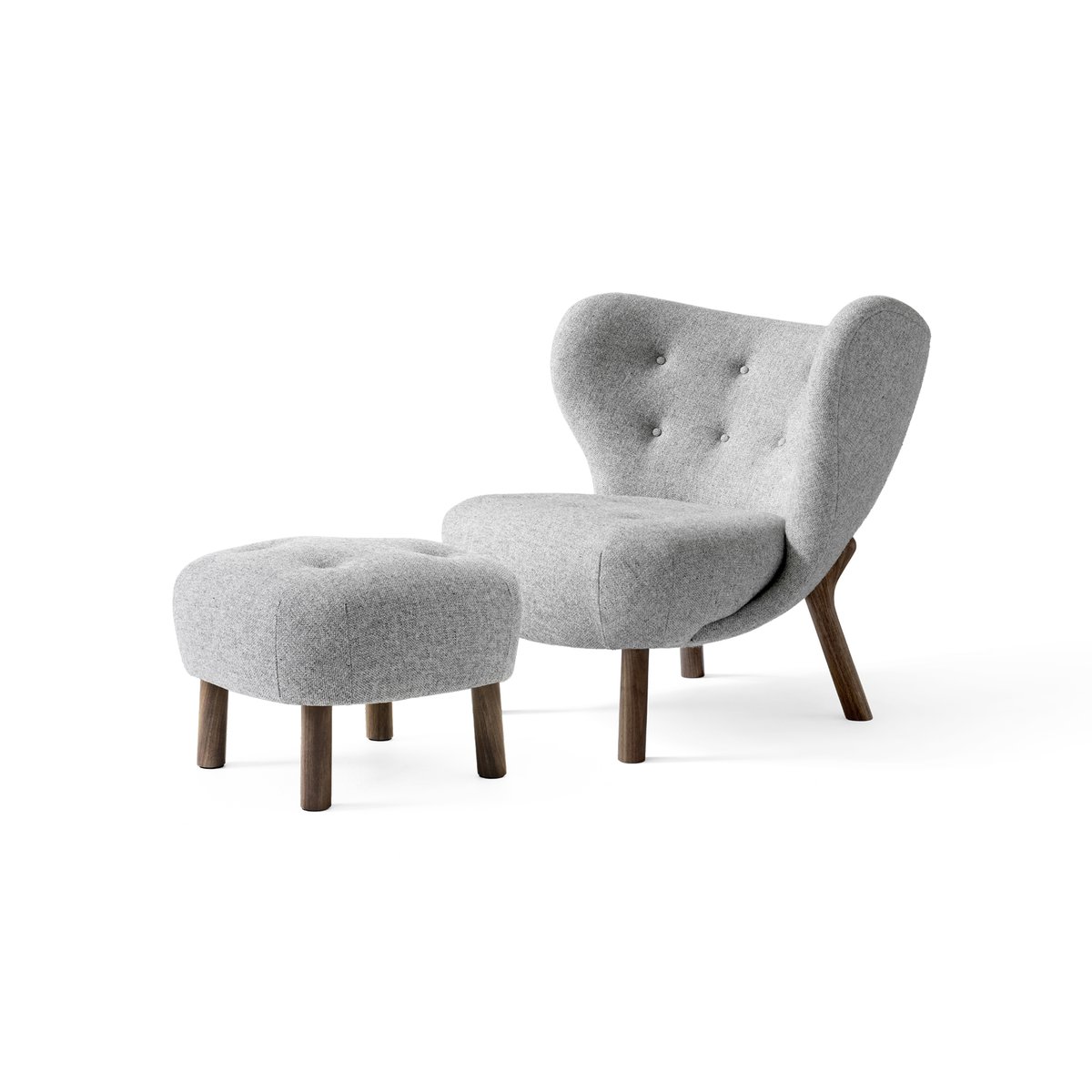 Bilde av &Tradition Little Petra VB1 lenestol inkl. pouf ATD1 Oljet valnøtt-Hallingdal