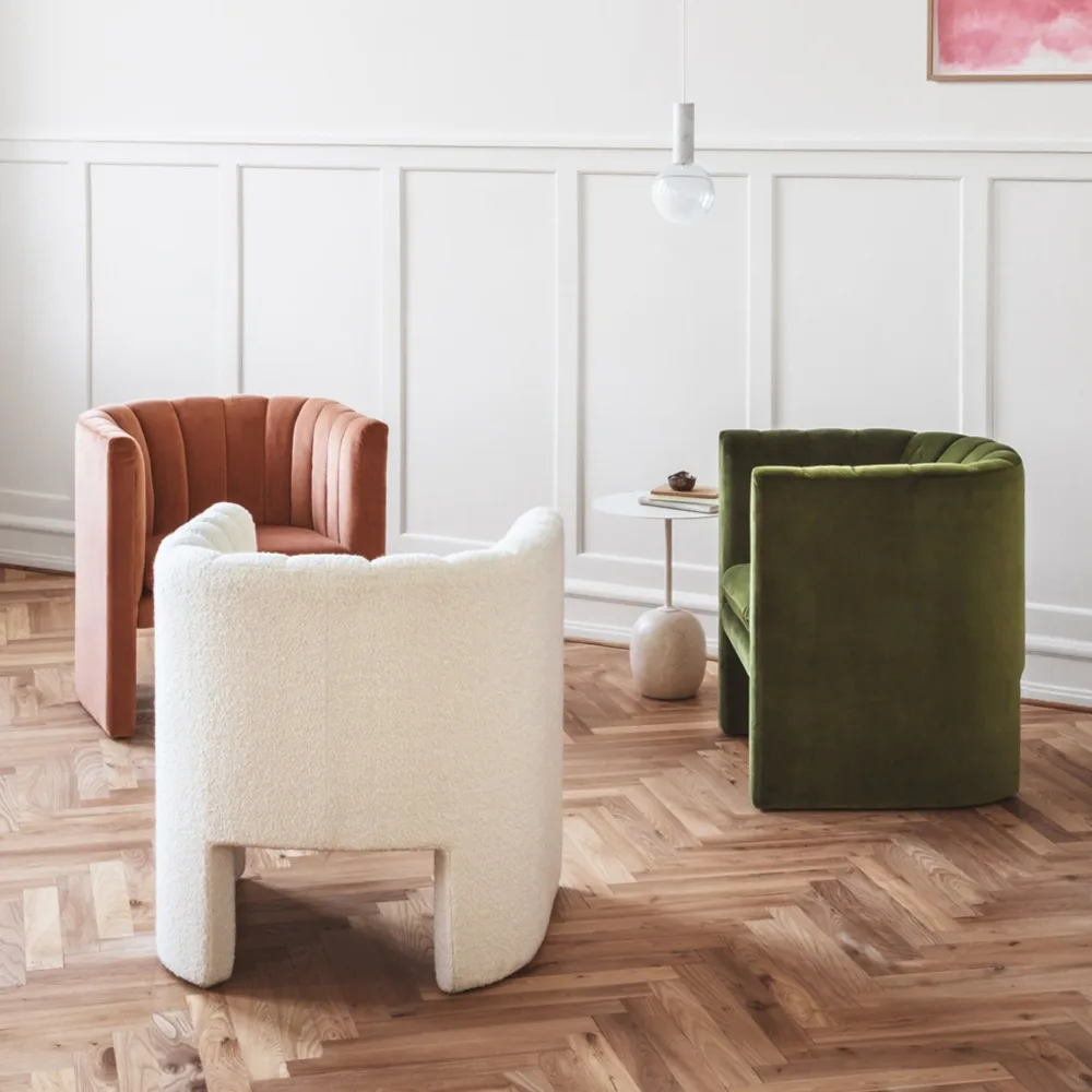 Loafer SC23 lenestol, Tekstil maple 112 light grey &Tradition