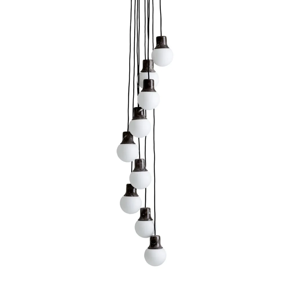 Mass Light NA6 pendellampe, sort marmor/hvit, nero marquina &Tradition