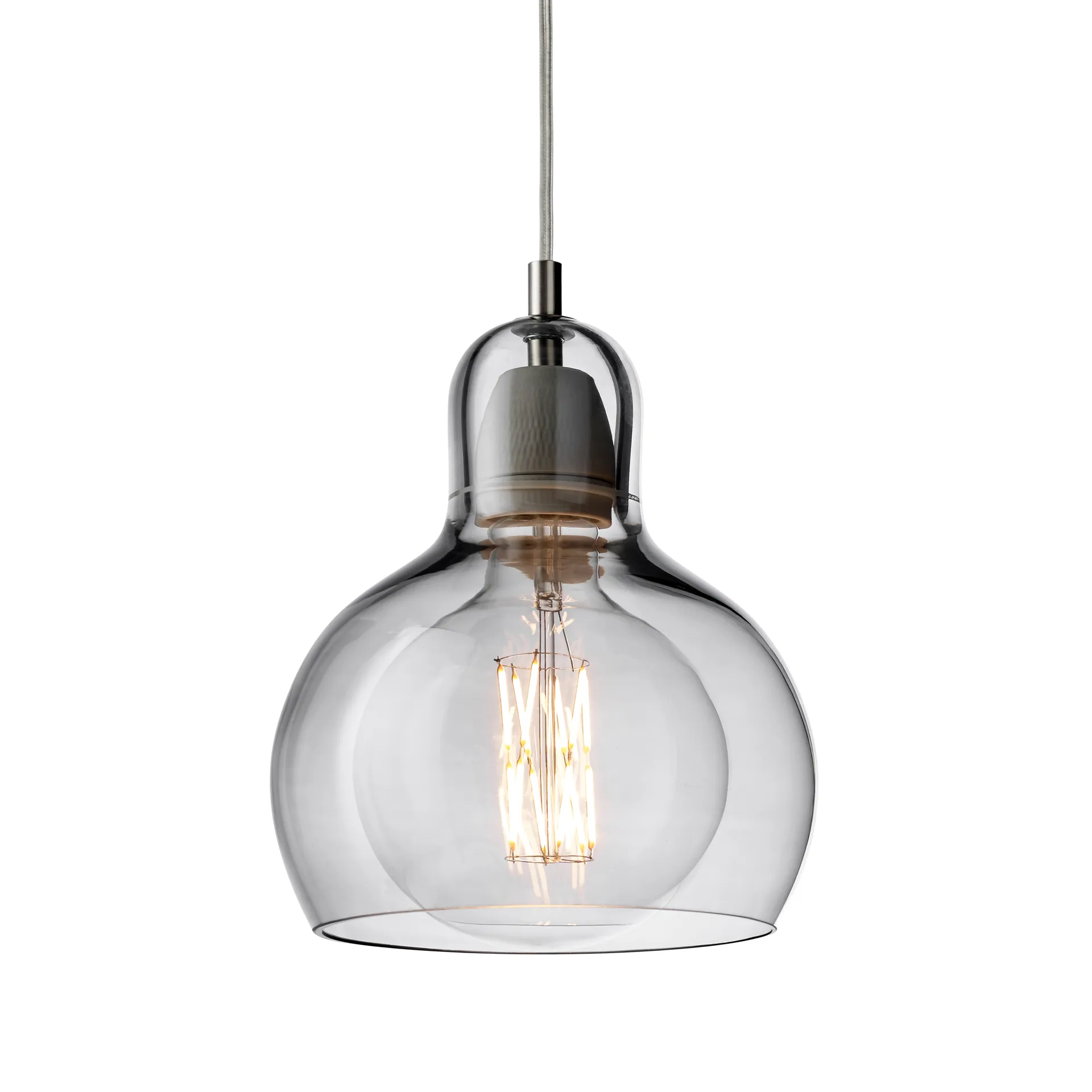 Mega Bulb lampe, Sølv-klar ledning &Tradition