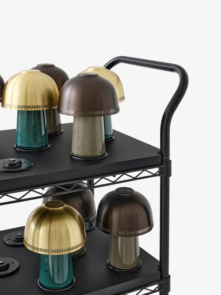 Raku SH8 bordlampe, Blue Green & Bras &Tradition