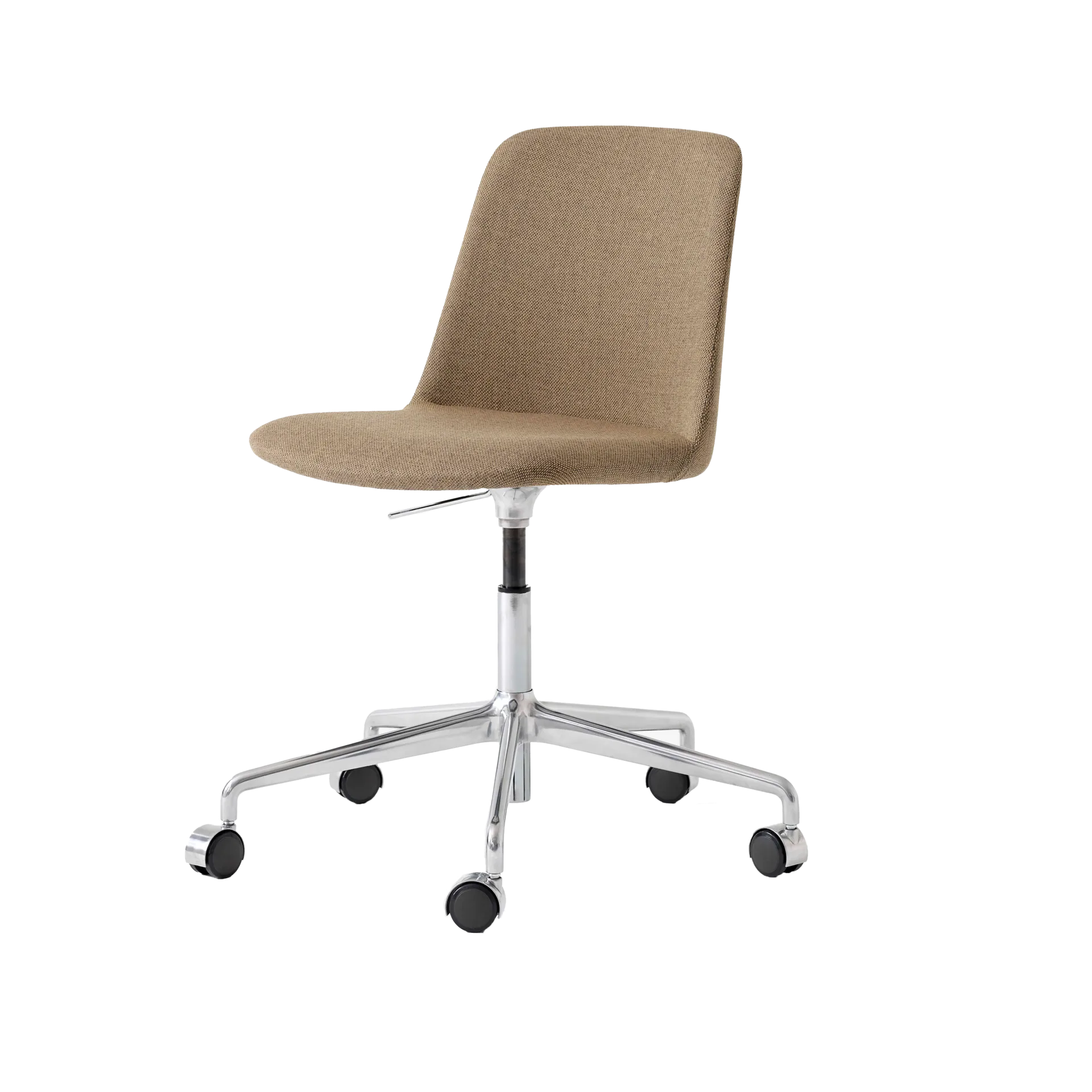 Rely HW30 kontorstol, Tekstil re-wool 458 brun, aluminiumsstativ &Tradition