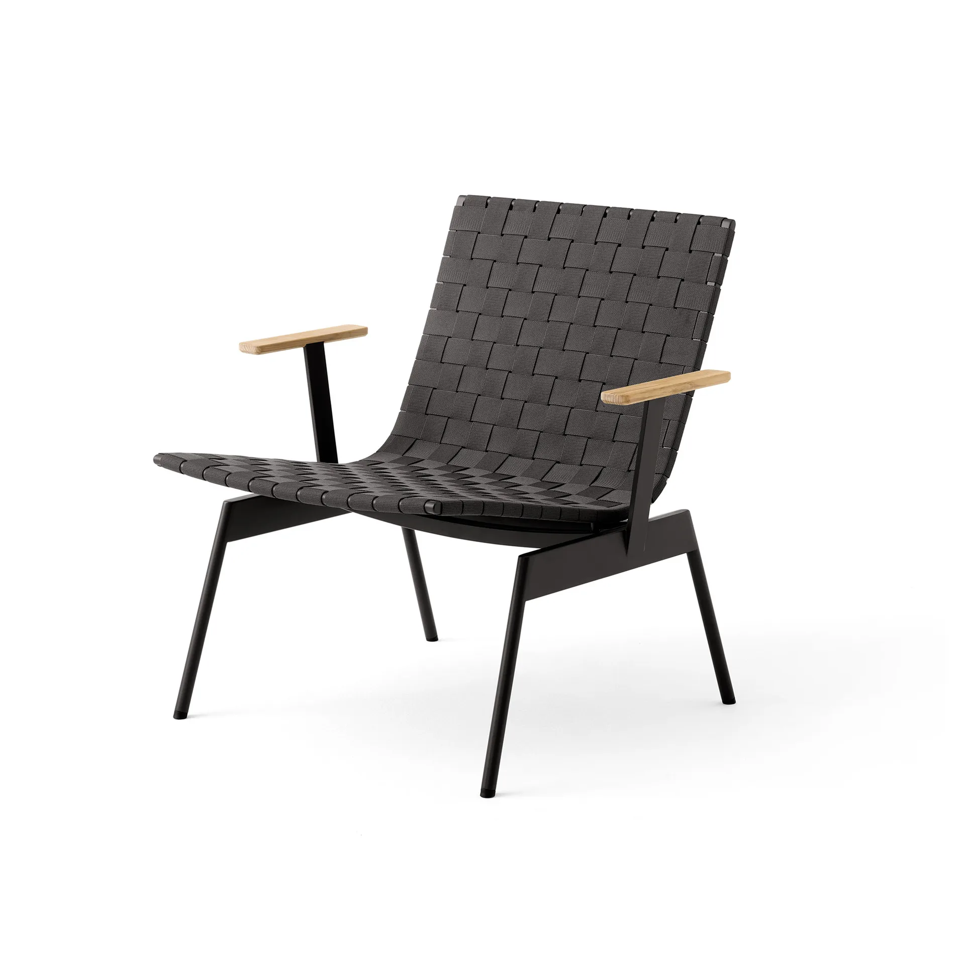 Ville Outdoor AV45 loungestol med armlener, Warm black &Tradition