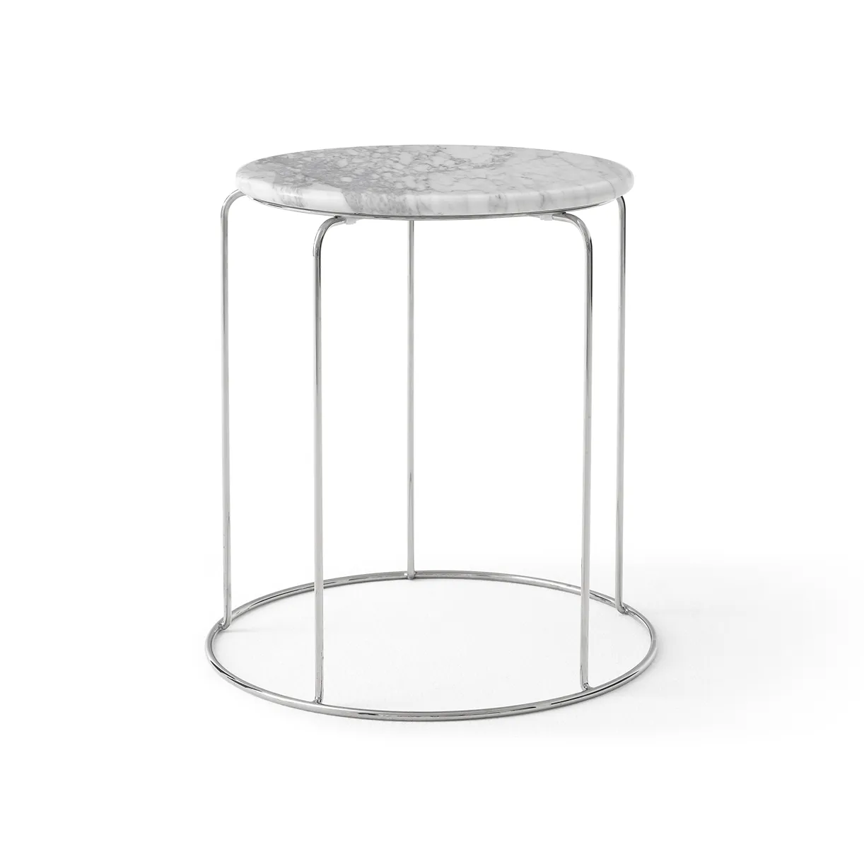 Wire Stool VP11 bordplate Ø38 cm, Marmor Bianco Carrara &Tradition
